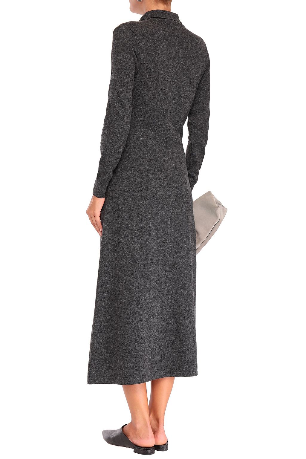 AGNONA Mélange cashmere turtleneck midi dress