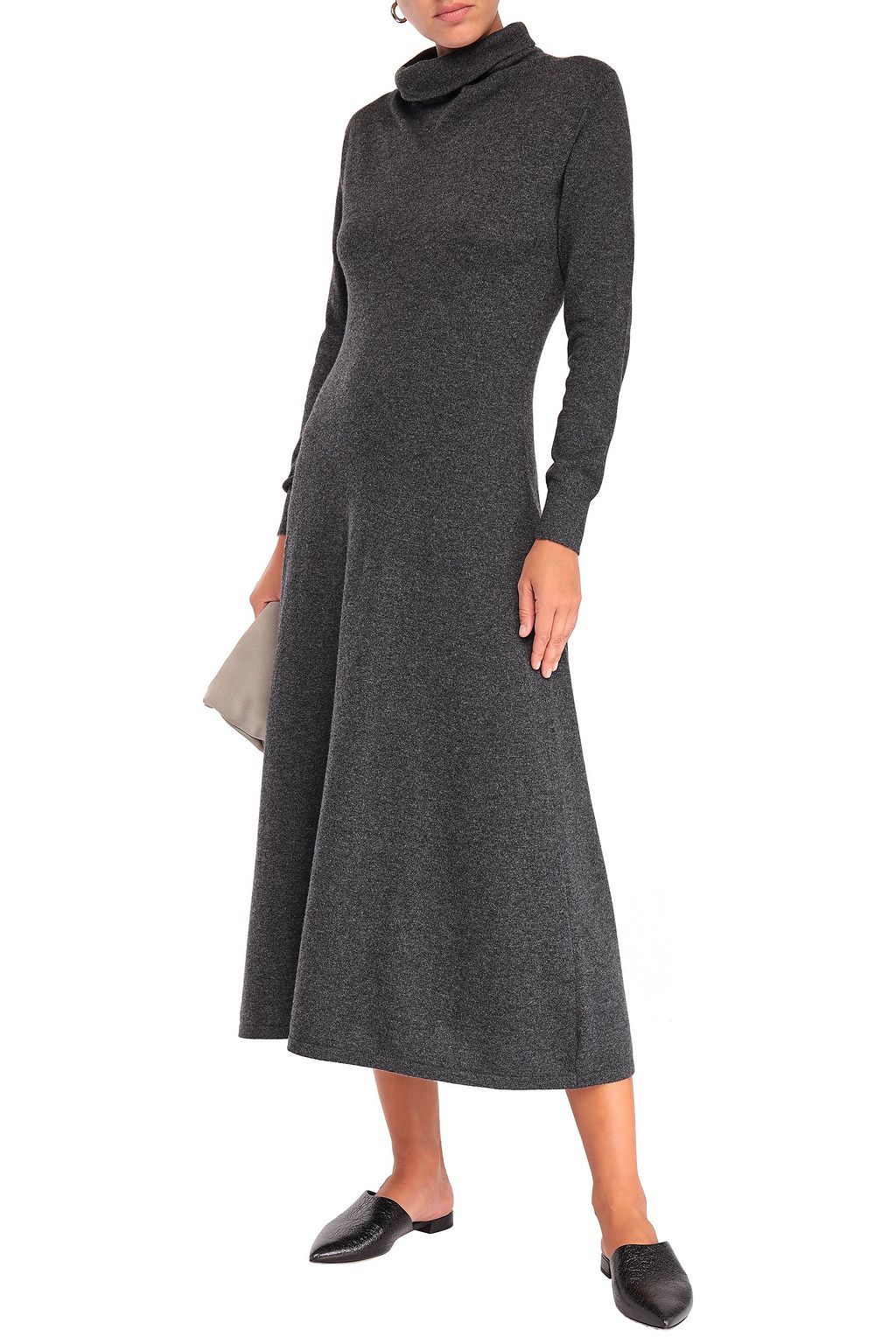 AGNONA Mélange cashmere turtleneck midi dress