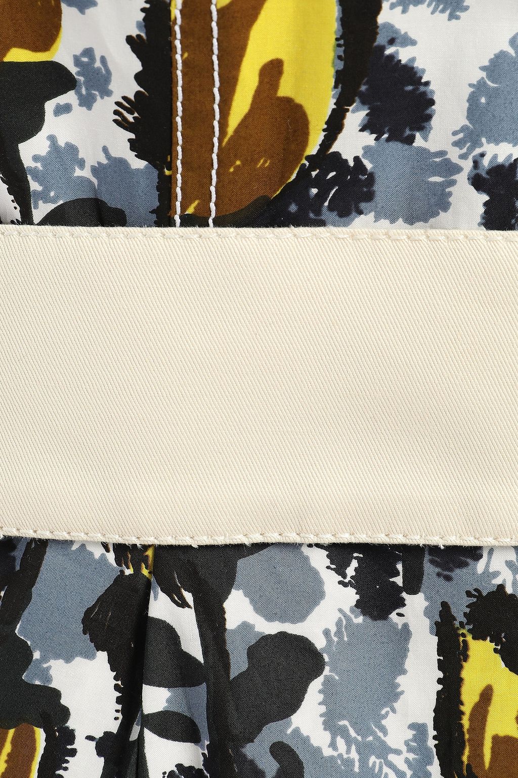 MARNI Pleated printed cotton-poplin midi dress