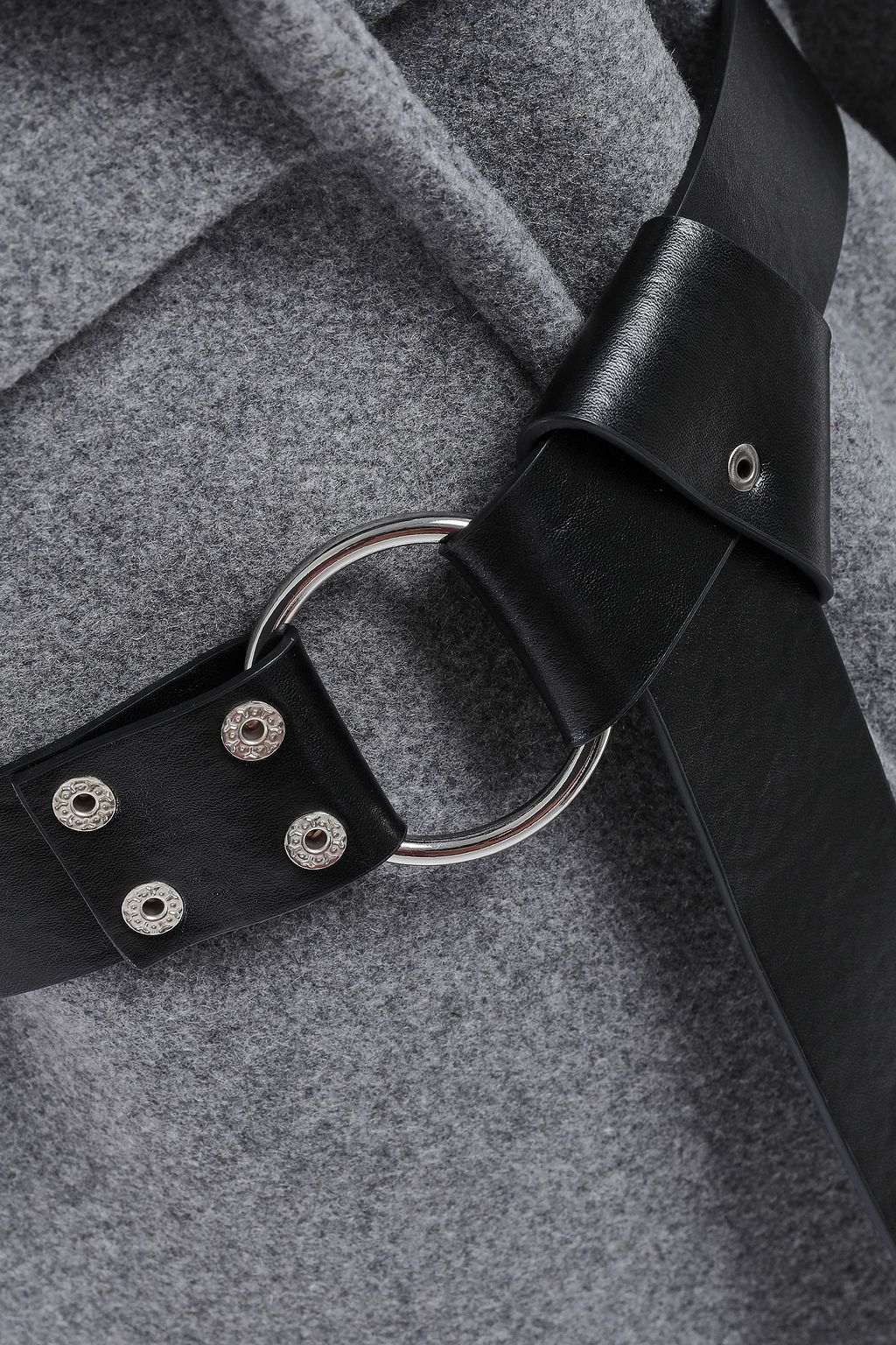 CLAUDIE PIERLOT Belted wool-blend felt coat