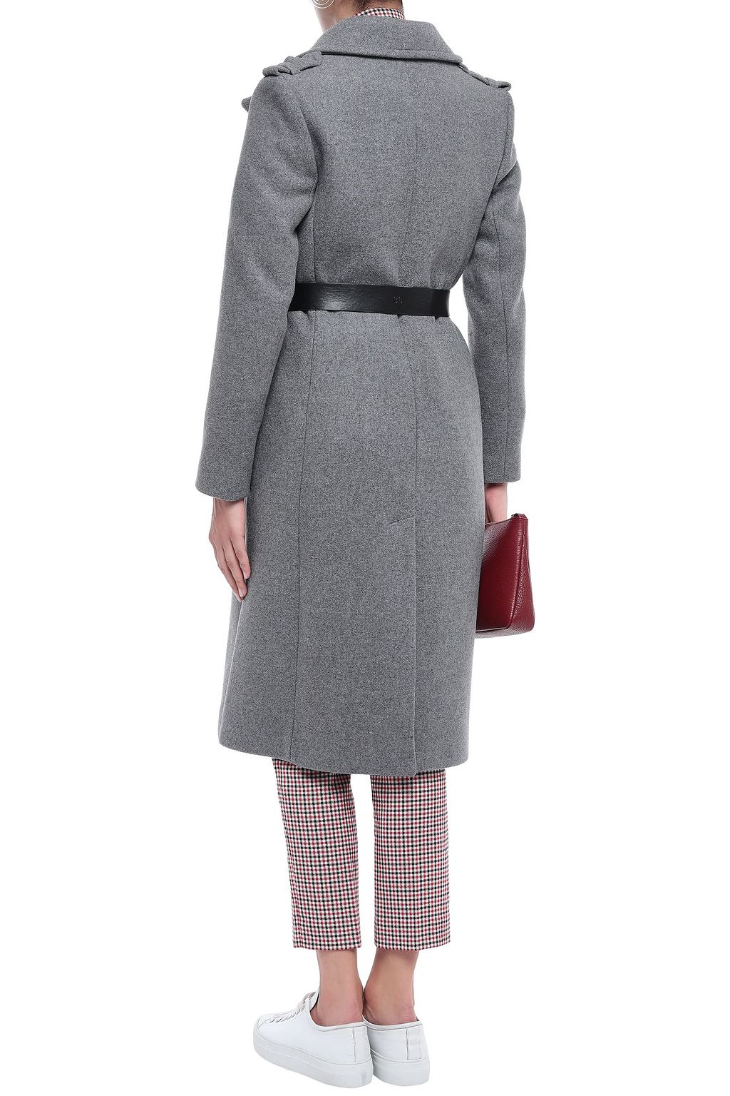 CLAUDIE PIERLOT Belted wool-blend felt coat