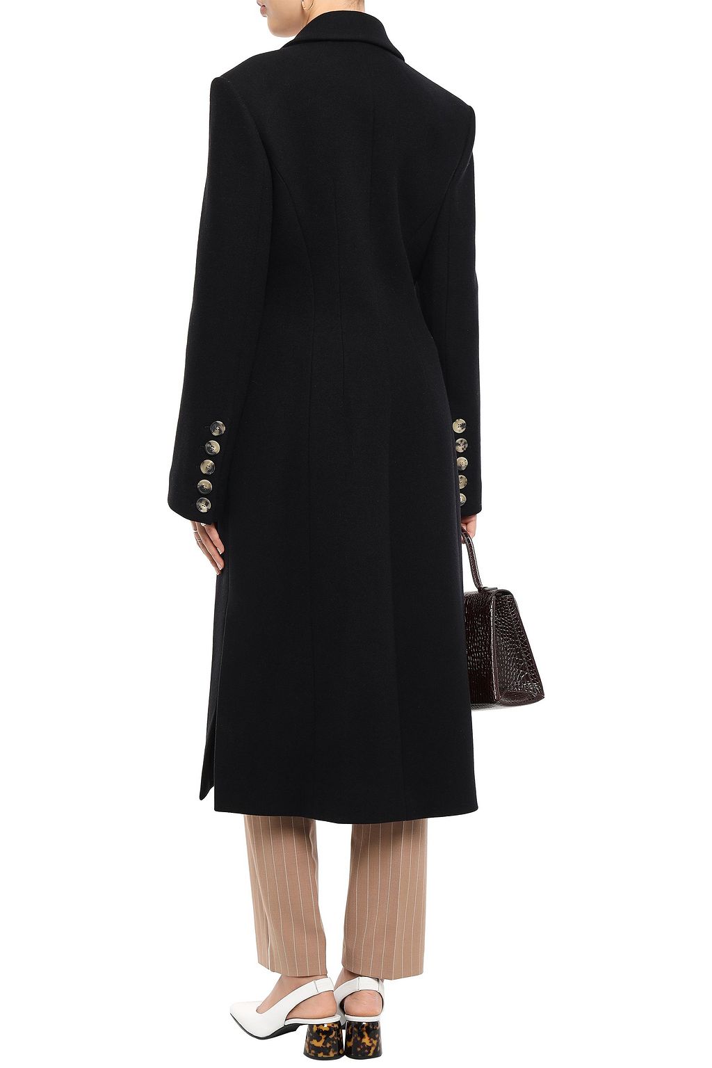 KHAITE Violet double-breasted wool-felt coat