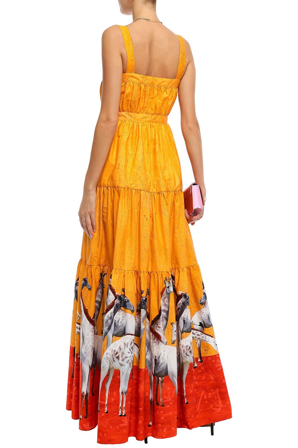 STELLA JEAN Tiered printed cotton-poplin maxi dress