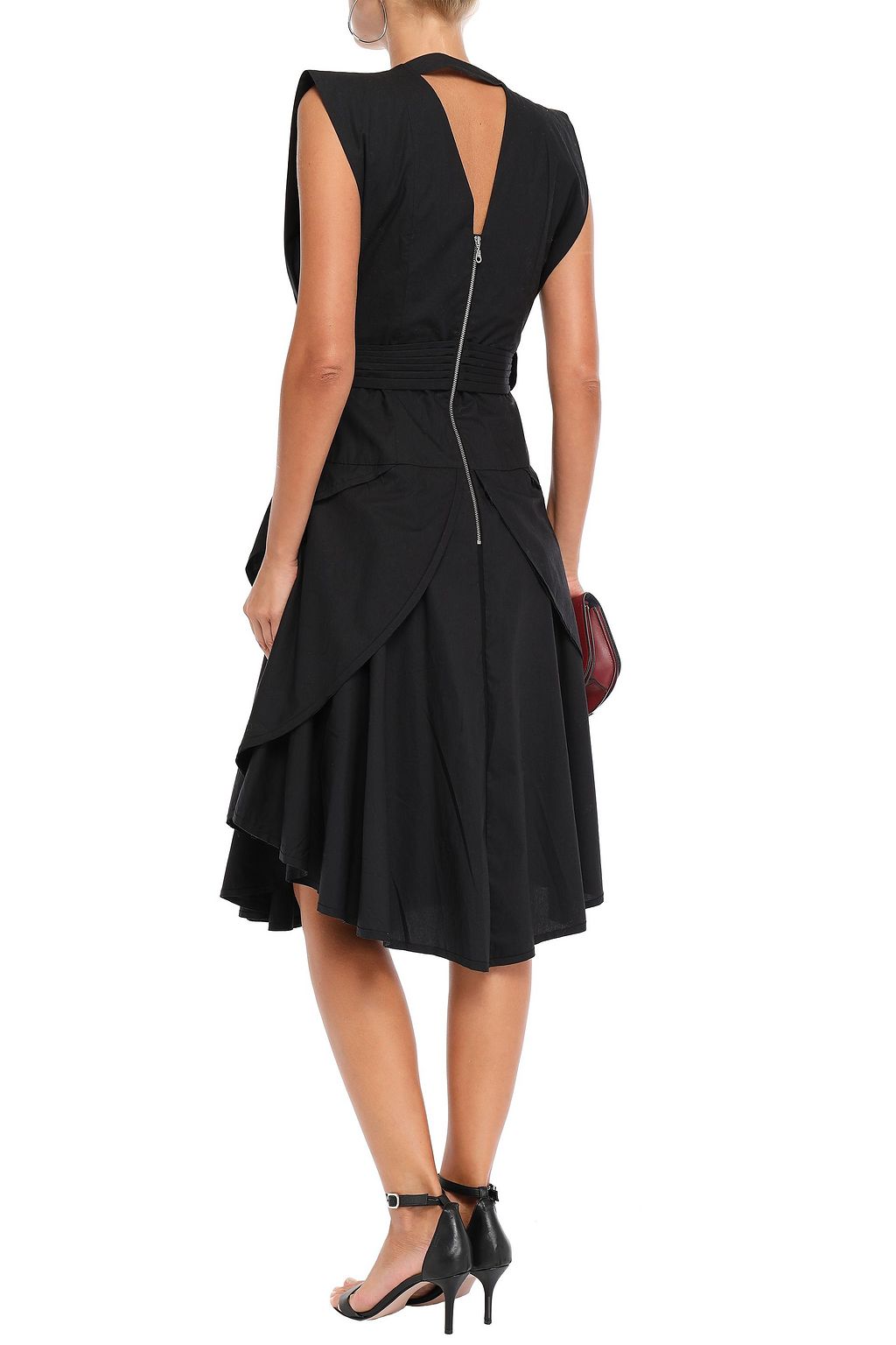 KITX Adaptation cutout ruffled cotton-poplin dress