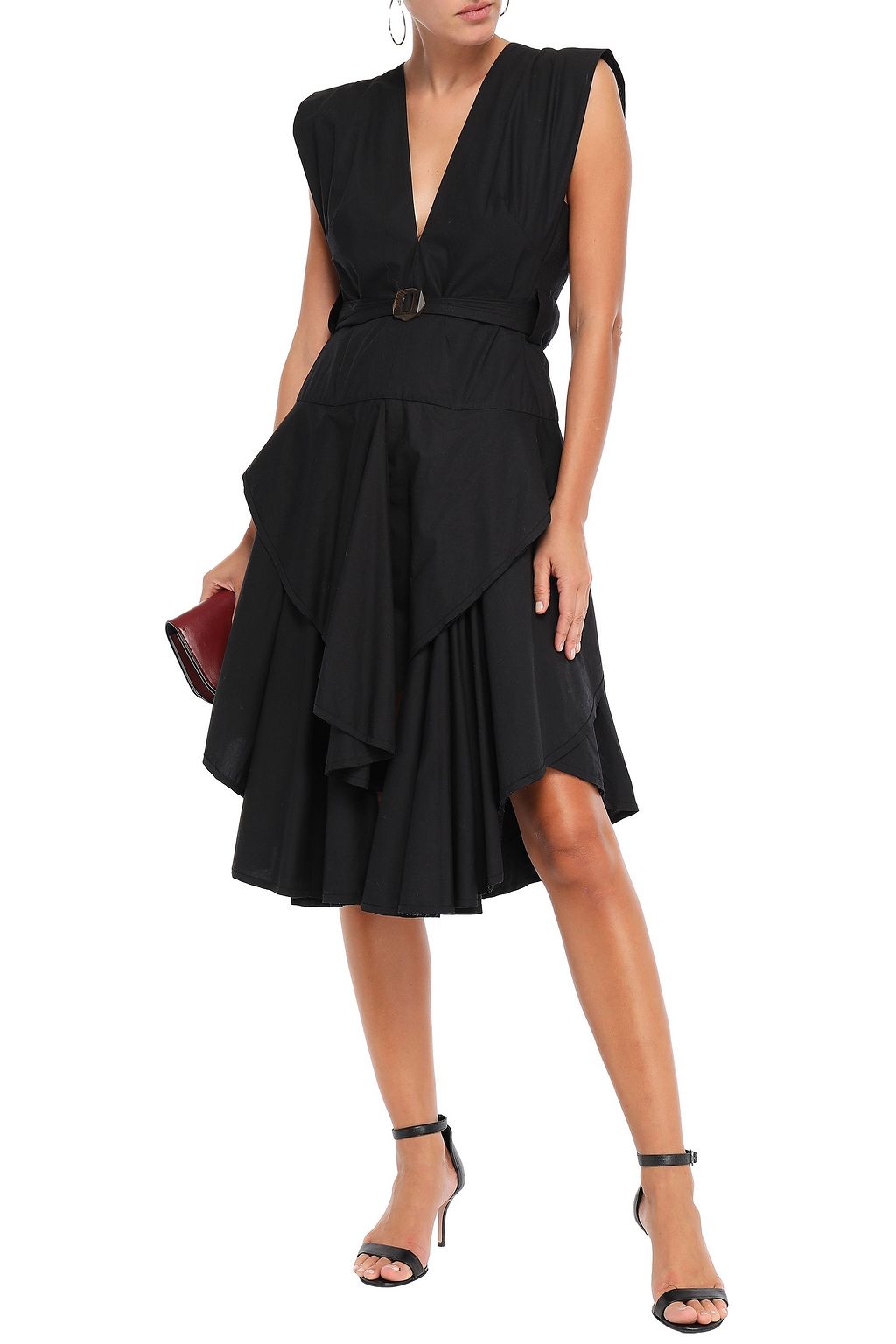 KITX Adaptation cutout ruffled cotton-poplin dress