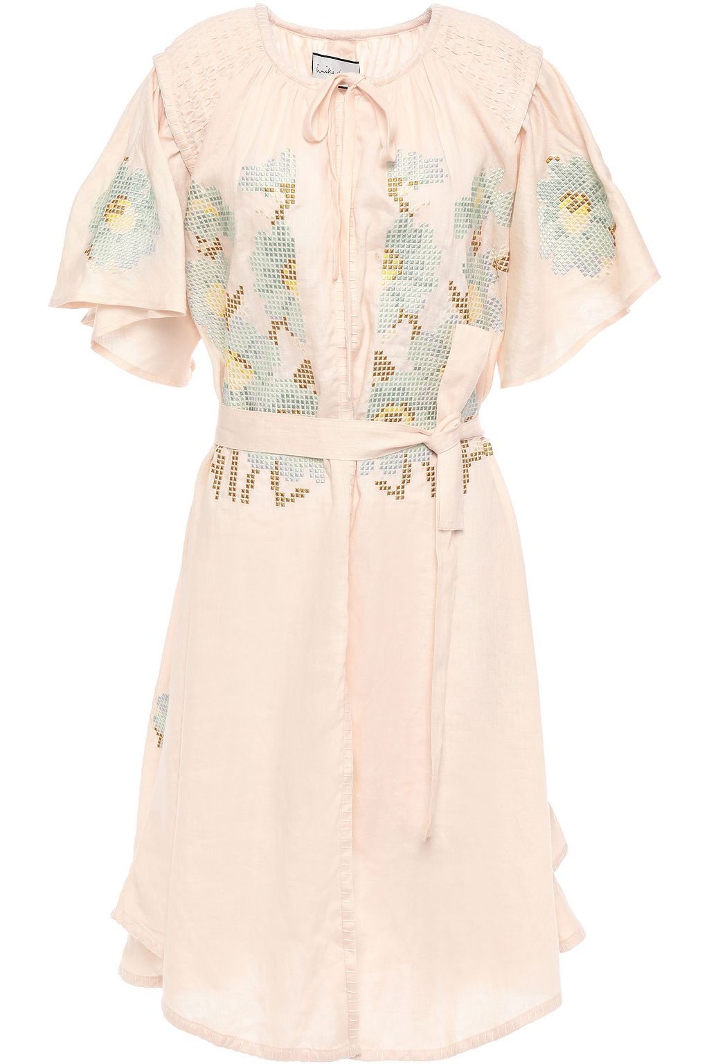 pastel linen dress