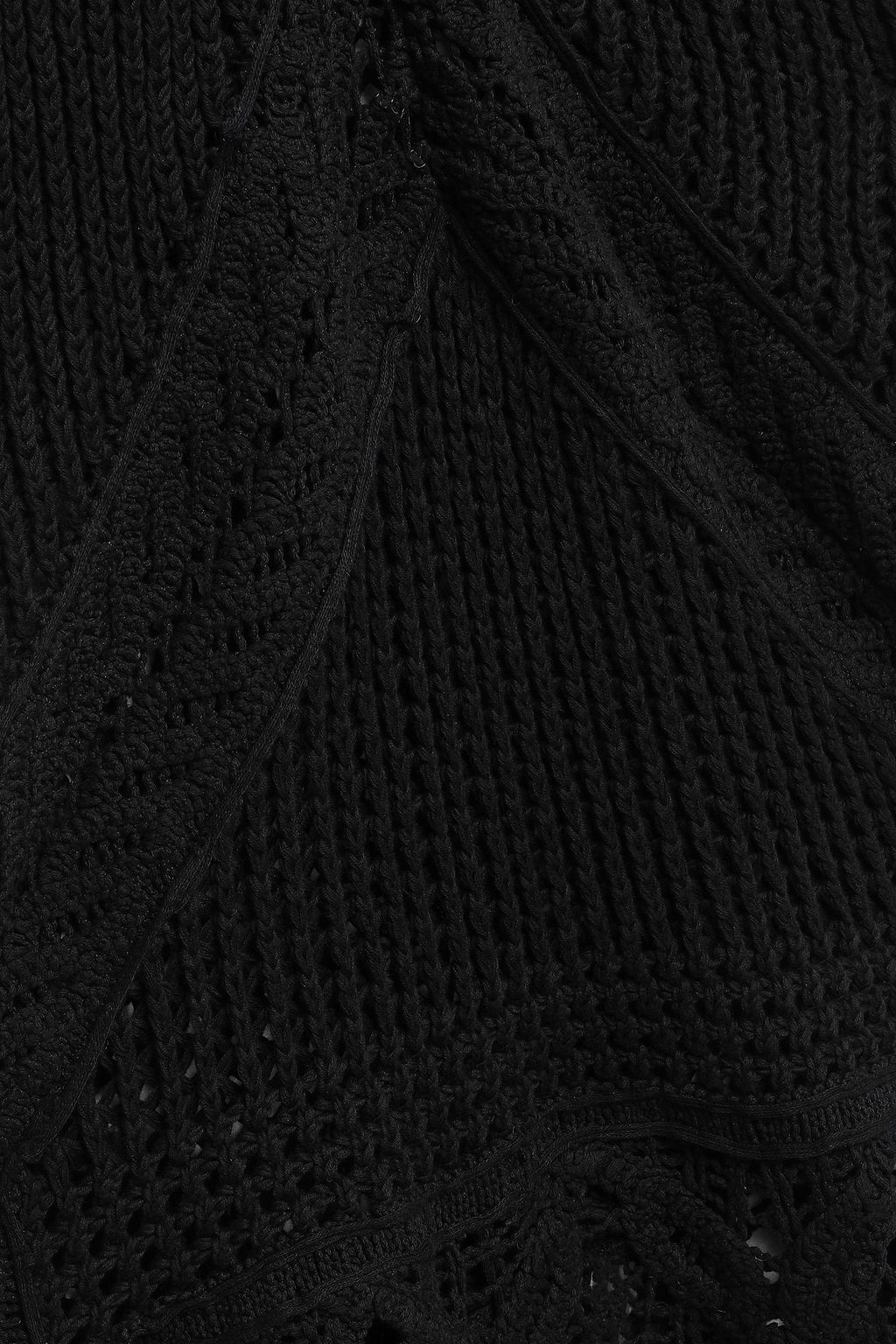SIMKHAI Plissé chiffon-trimmed crocheted cotton maxi dress
