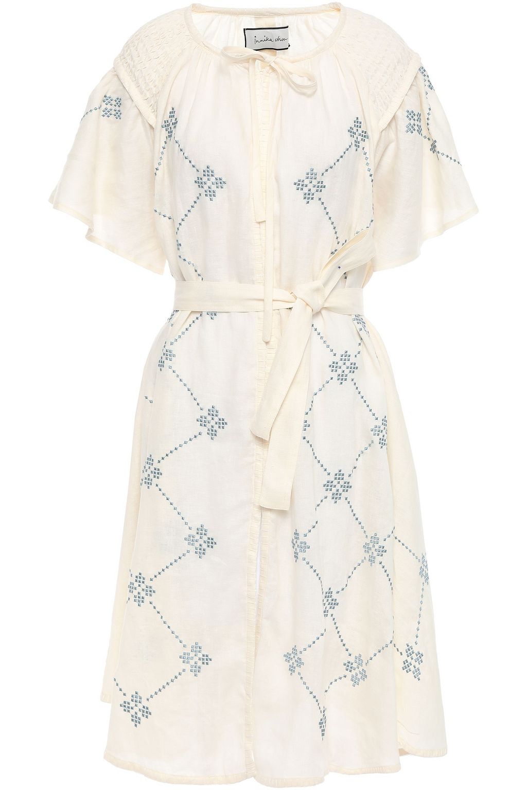 linen cream dress
