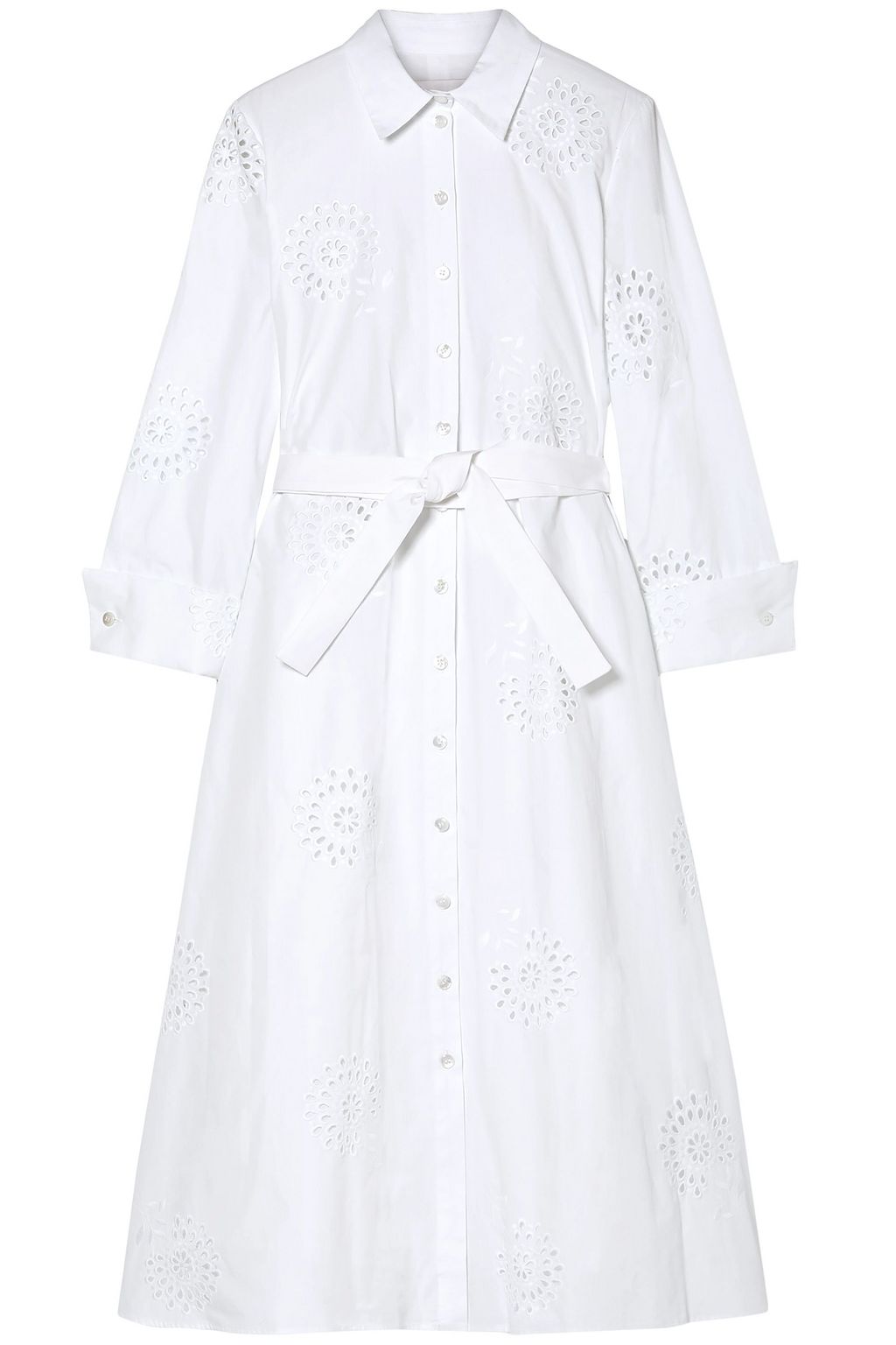 white broderie anglaise shirt dress