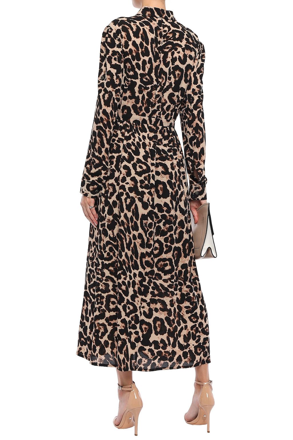 BAUM UND PFERDGARTEN Alham leopard-print crepe de chine midi shirt dress