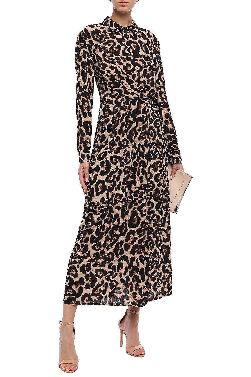 BAUM UND PFERDGARTEN Alham leopard-print crepe de chine midi shirt dress