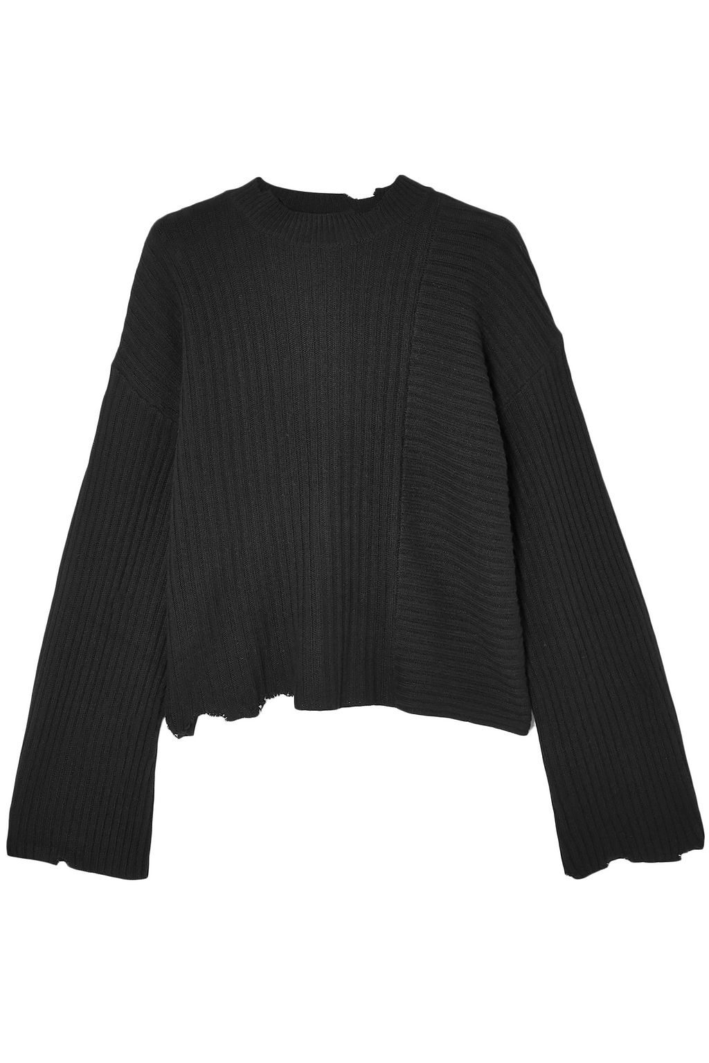 black distressed sweater