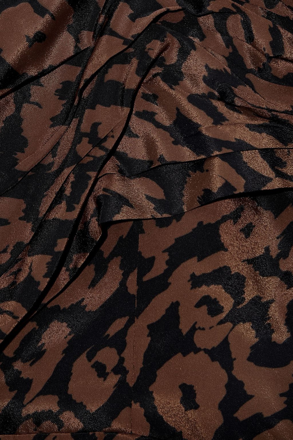 NICHOLAS Belted ruched printed crepe de chine mini dress