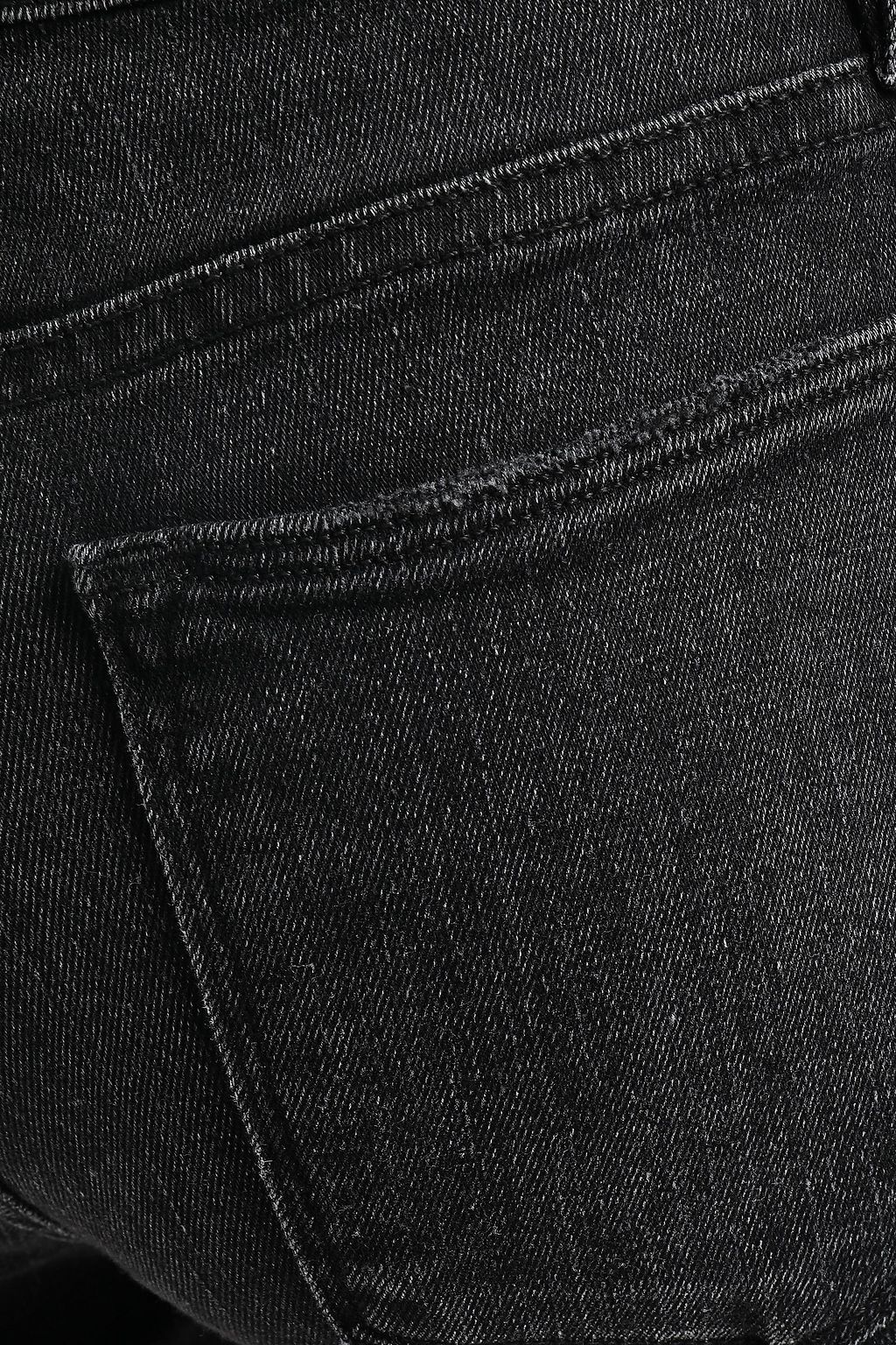 FRAME Distressed high-rise straight-leg jeans