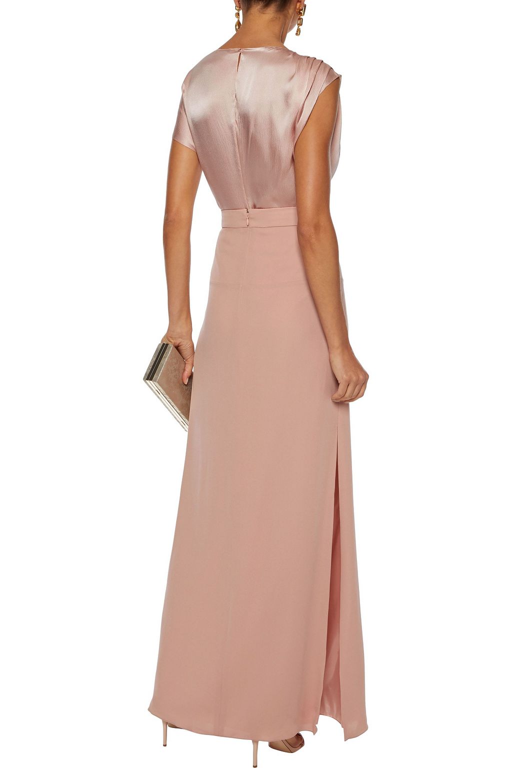 LANVIN Pleated silk-crepe maxi skirt