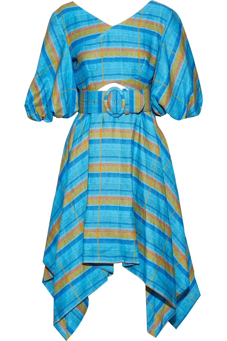 checked linen dress