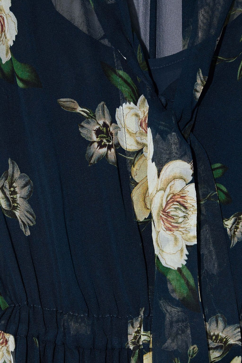 NICHOLAS Tie-neck floral-print chiffon mini dress
