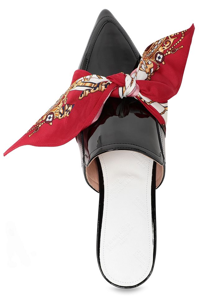 knotted leather mules