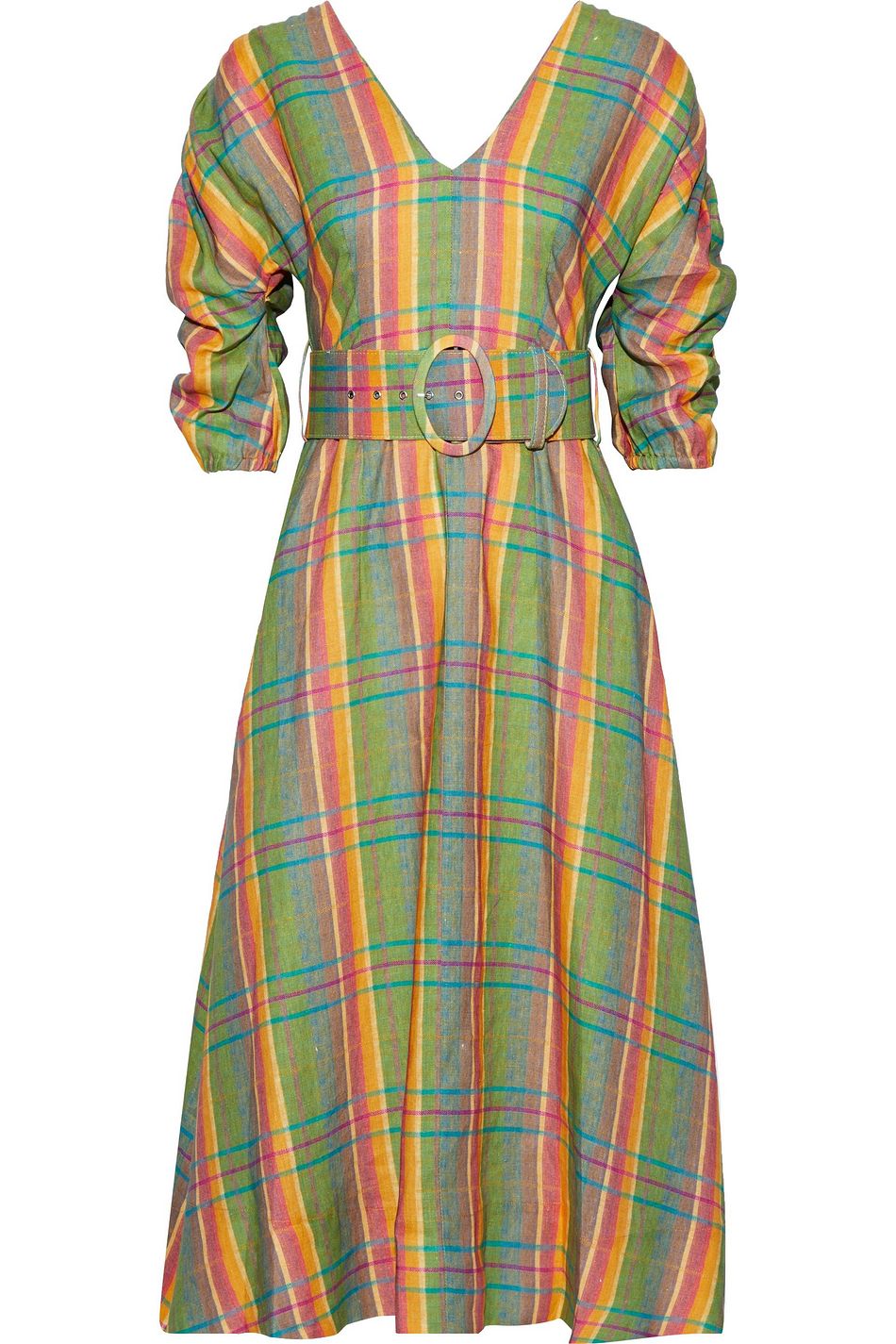 checked linen dress