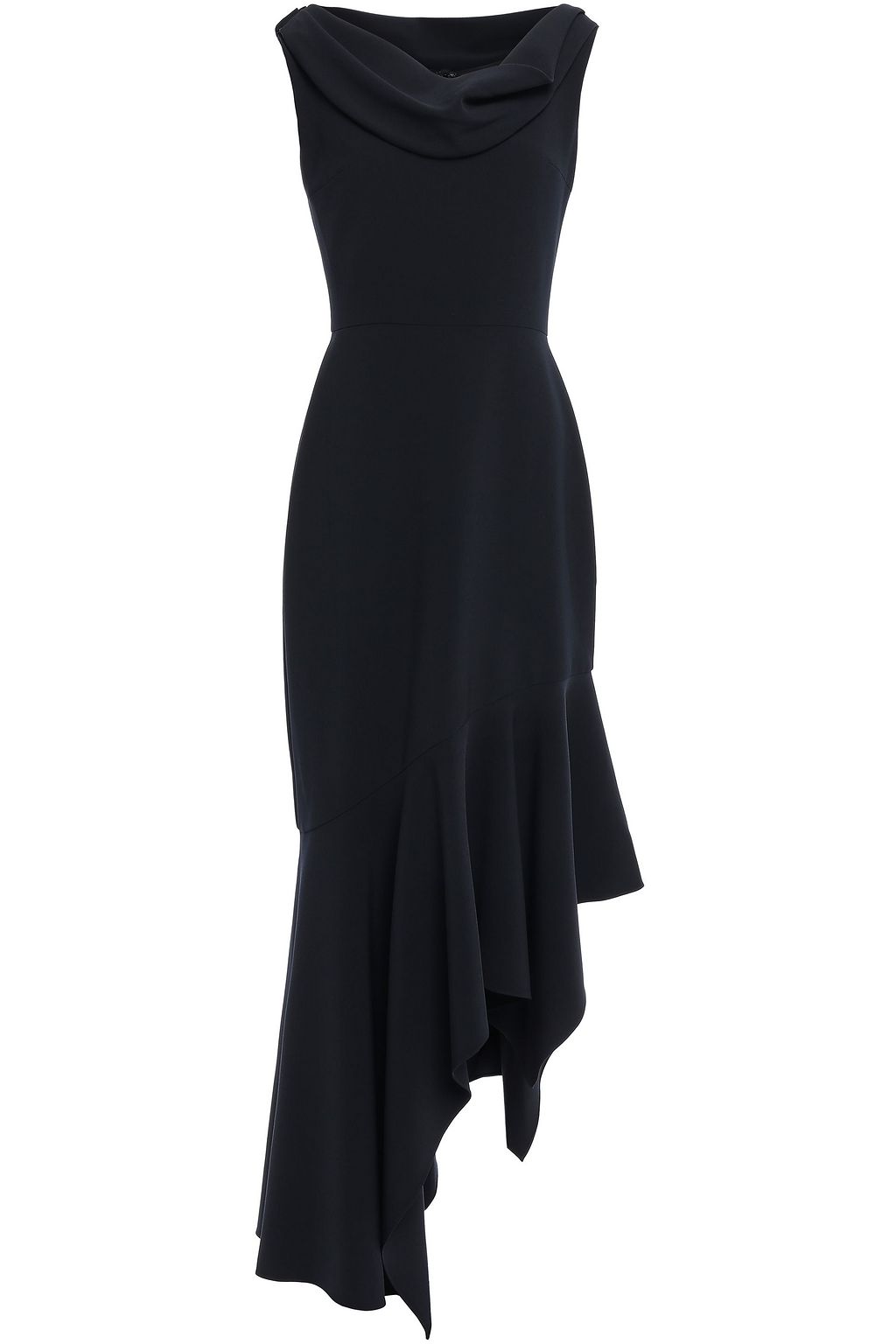 black crepe maxi dress