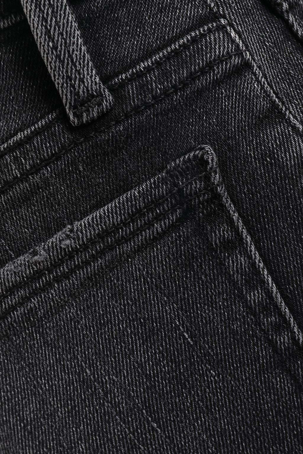 FRAME Le Nouveau Straight cropped frayed high-rise straight-leg jeans