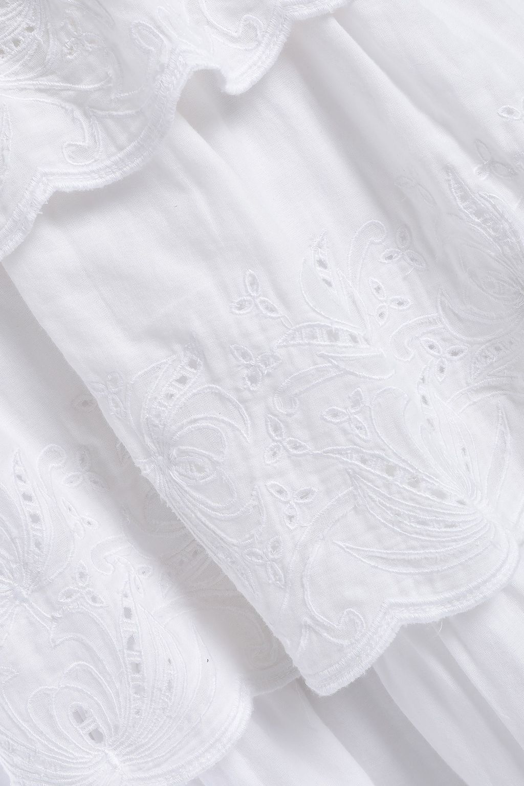 LOVE SAM Lodhi tiered broderie anglaise cotton-voile mini dress