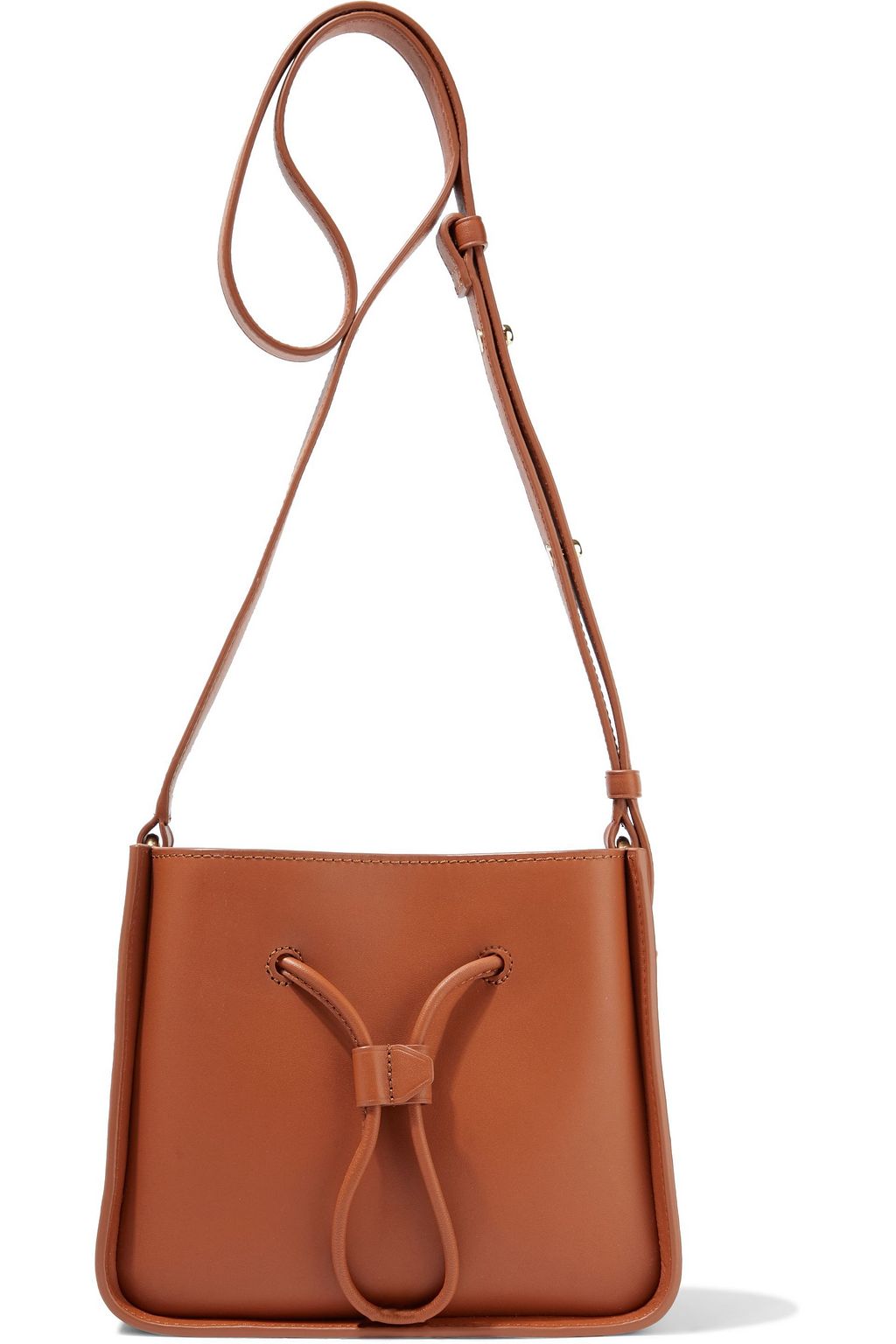 tan leather bucket bag