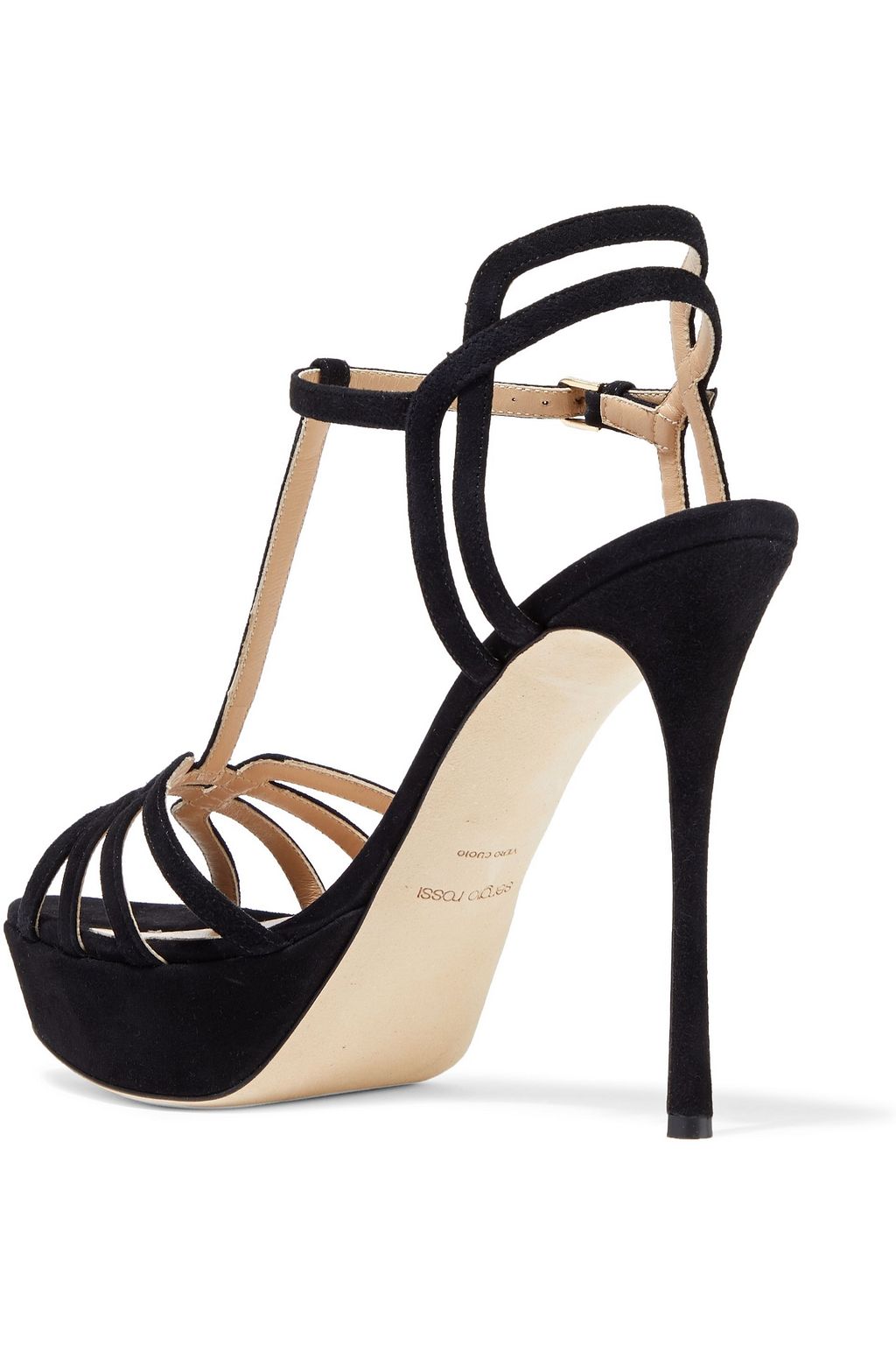 SERGIO ROSSI Ines cutout suede platform sandals