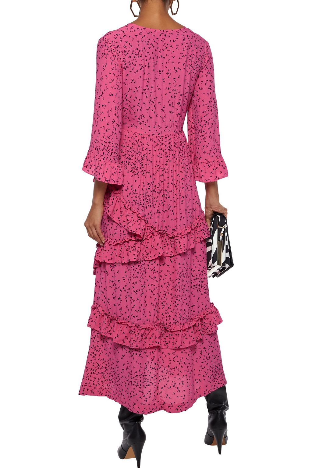 ganni barra crepe maxi dress