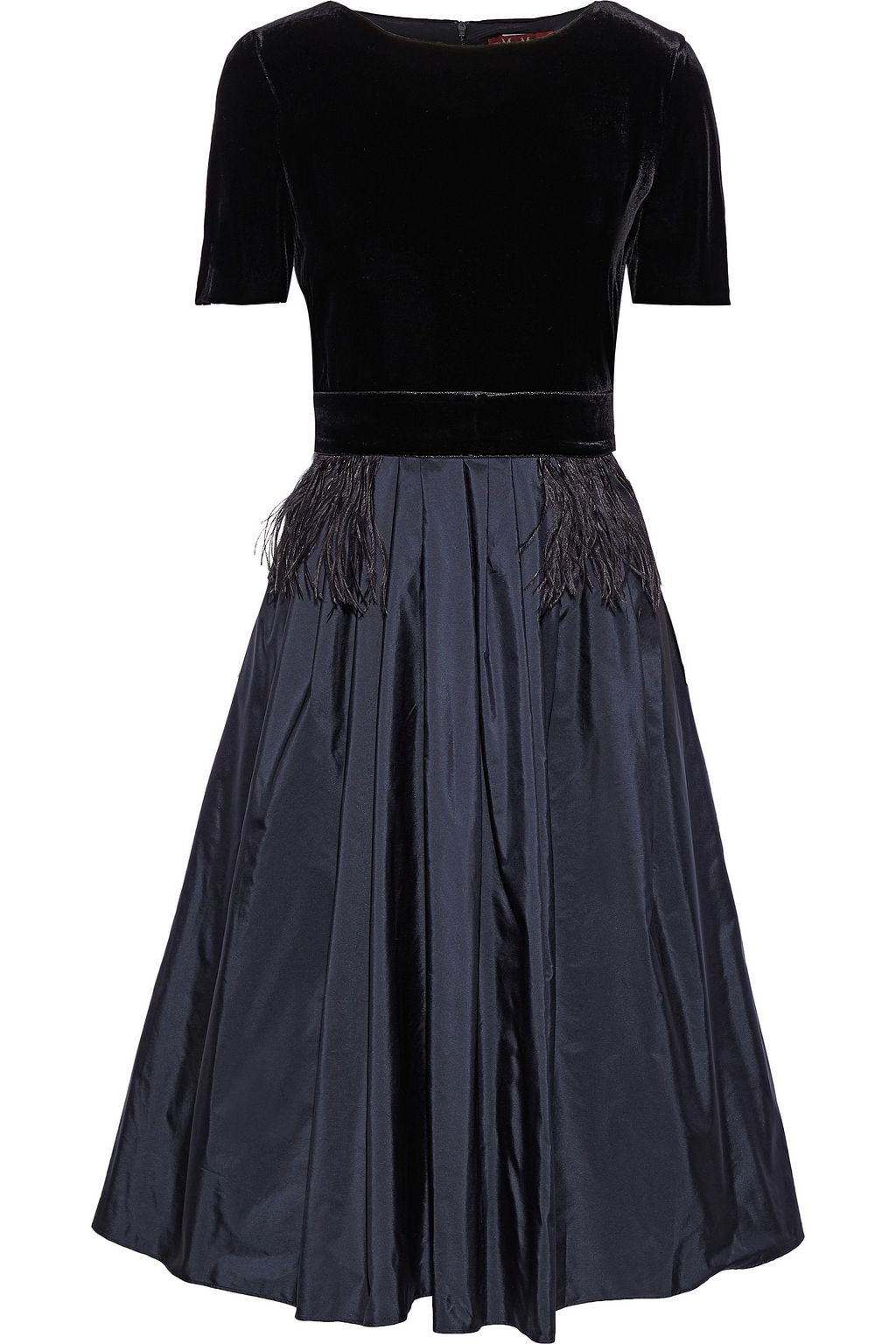 velvet and taffeta dress