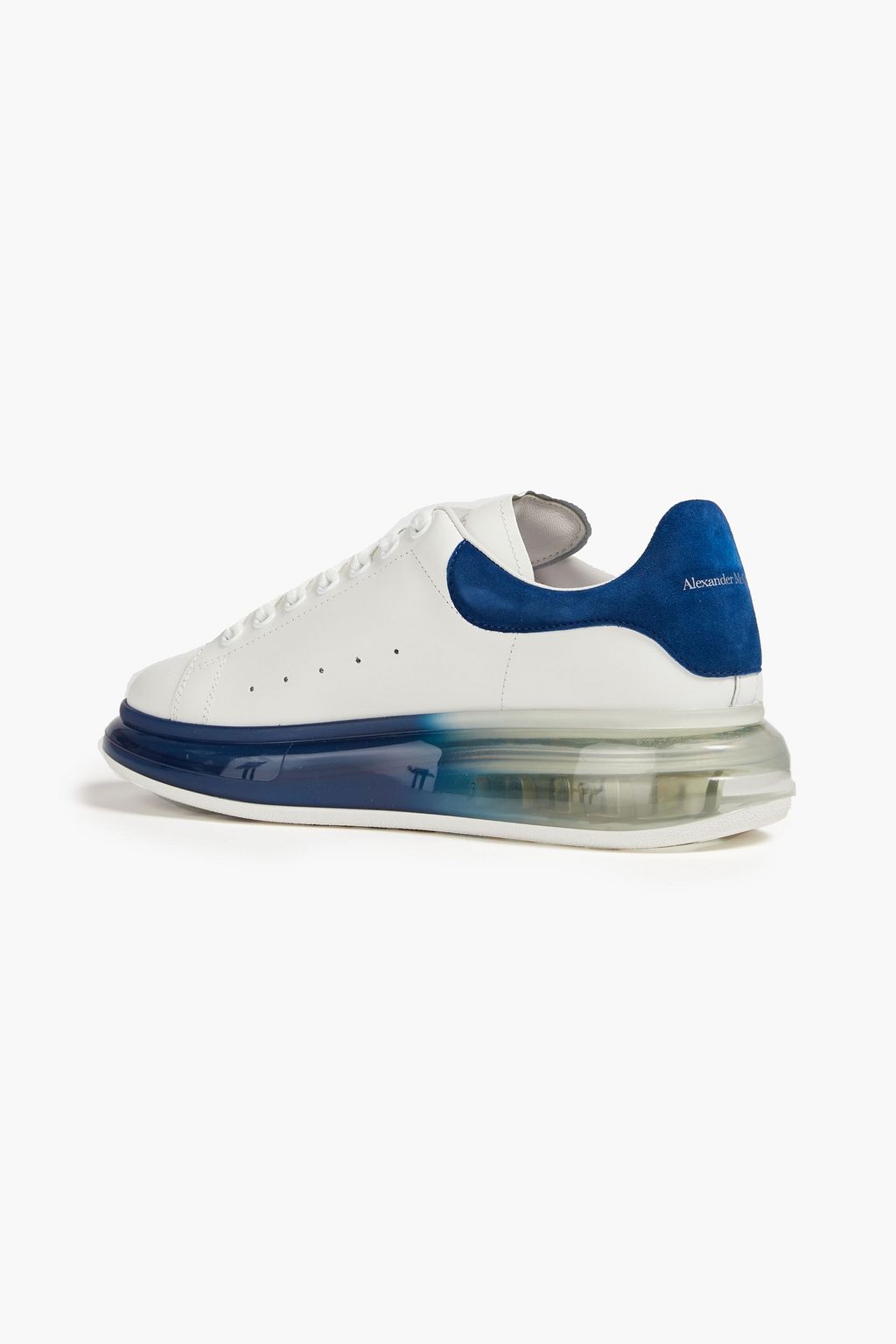 ALEXANDER MCQUEEN Perforated suede-trimmed leather sneakers