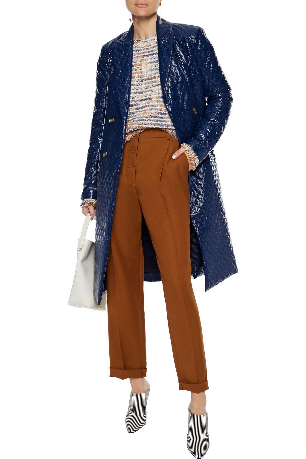BAUM UND PFERDGARTEN Daki double-breasted quilted vinyl coat