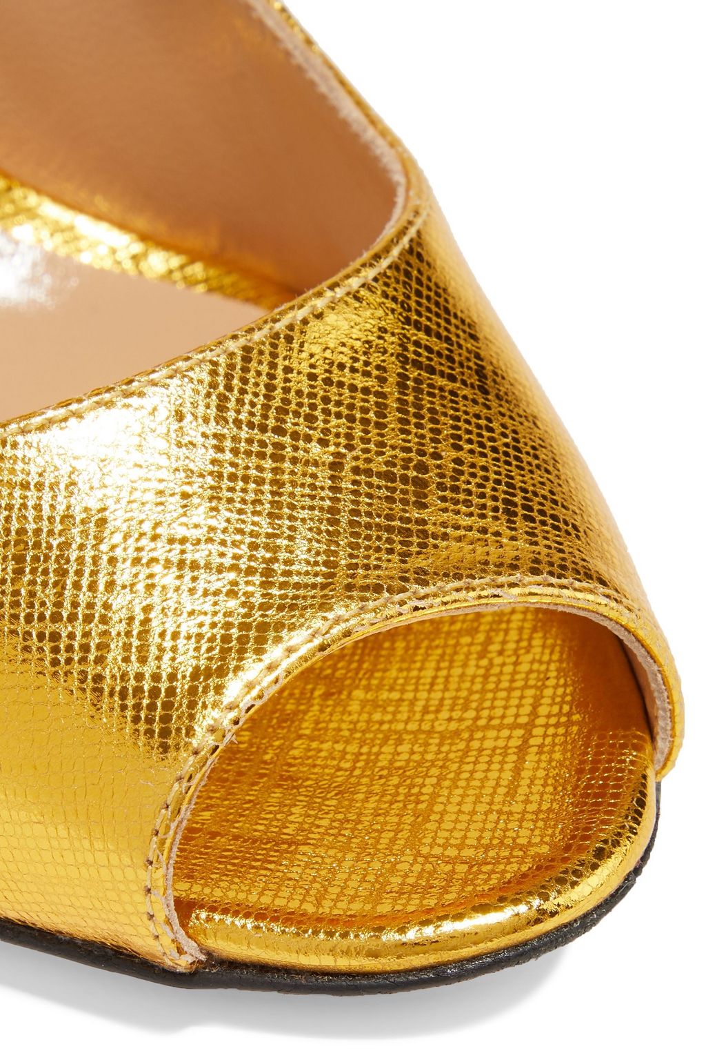 SERGIO ROSSI Metallic textured-leather pumps