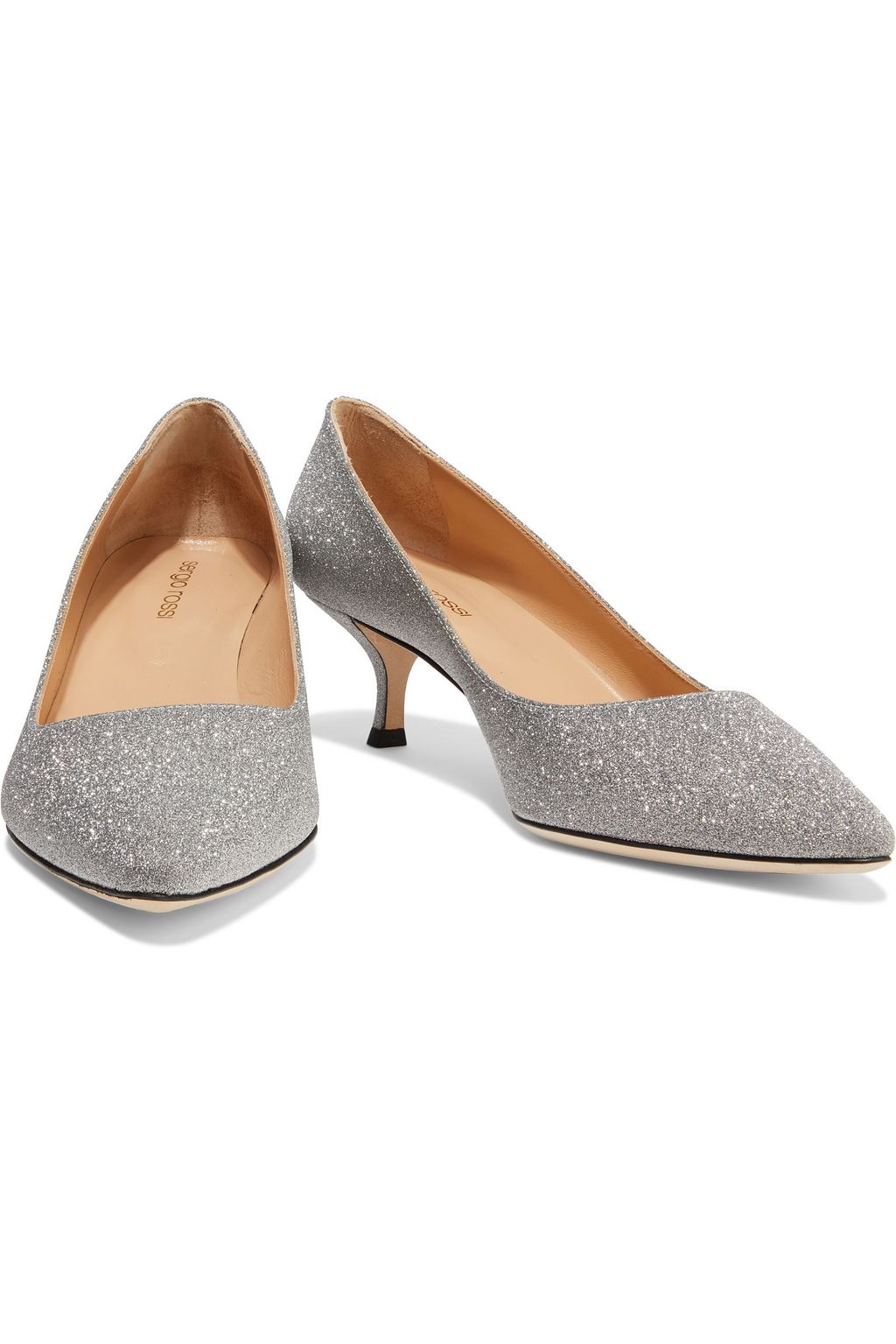 SERGIO ROSSI Godiva glittered leather pumps