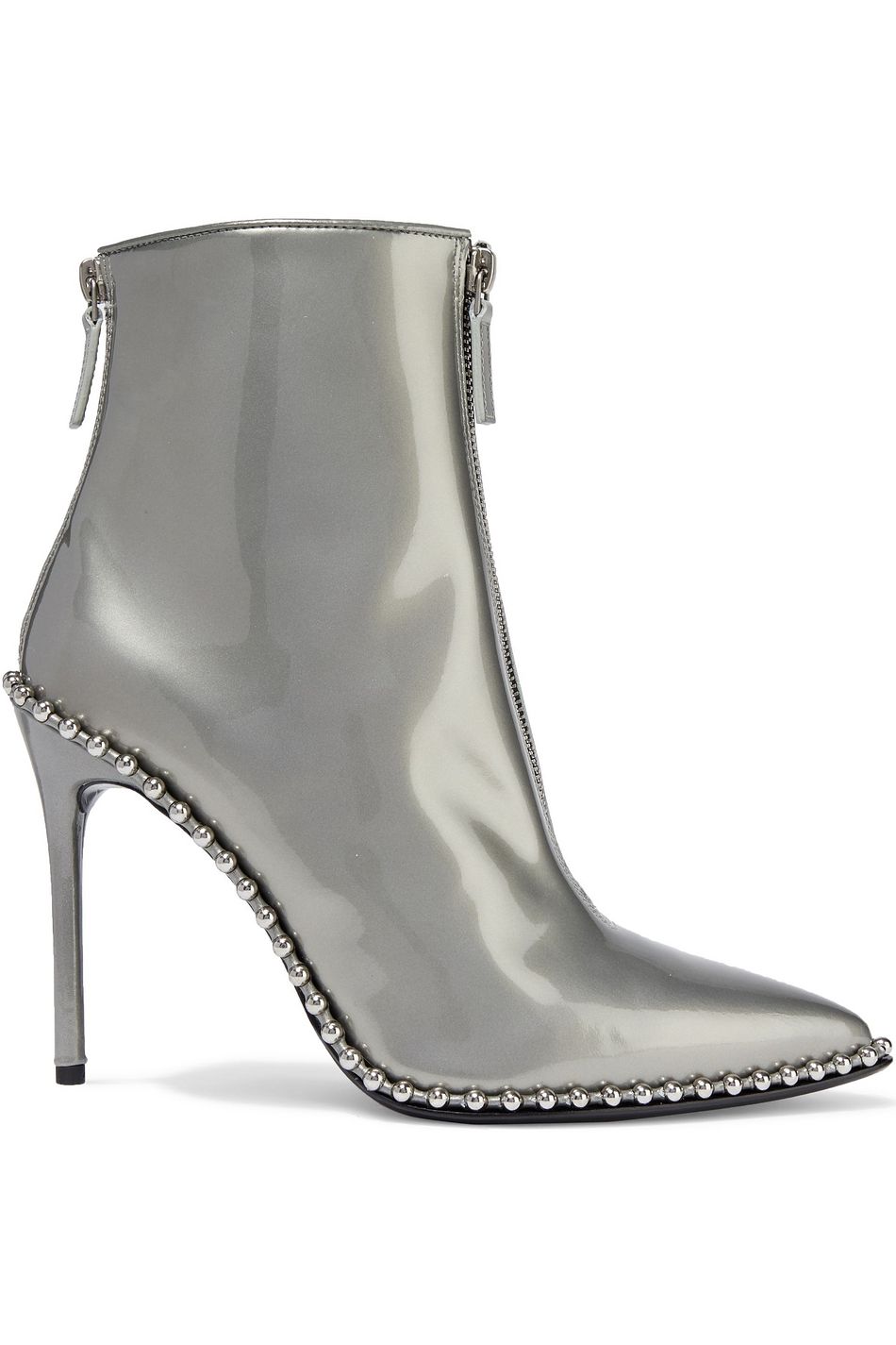 silver patent leather boots