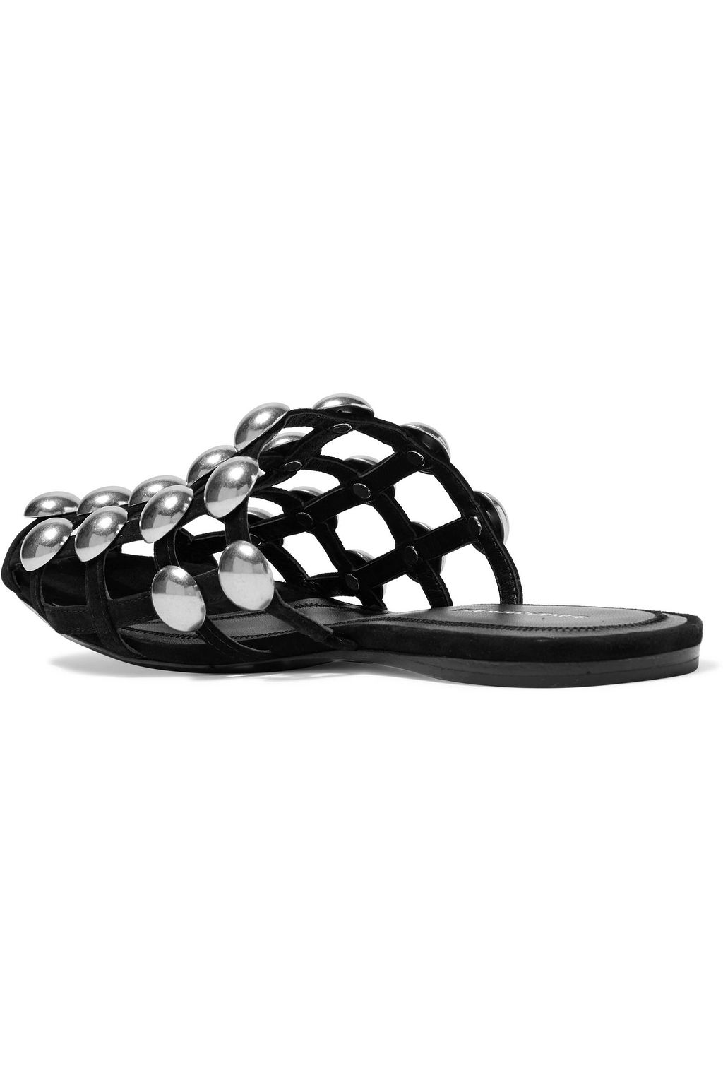 ALEXANDER WANG Amelia cutout studded suede slippers