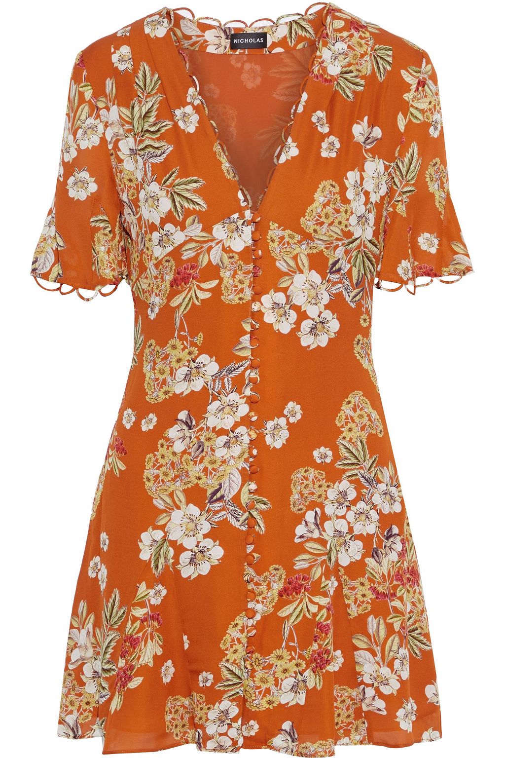 orange floral dress
