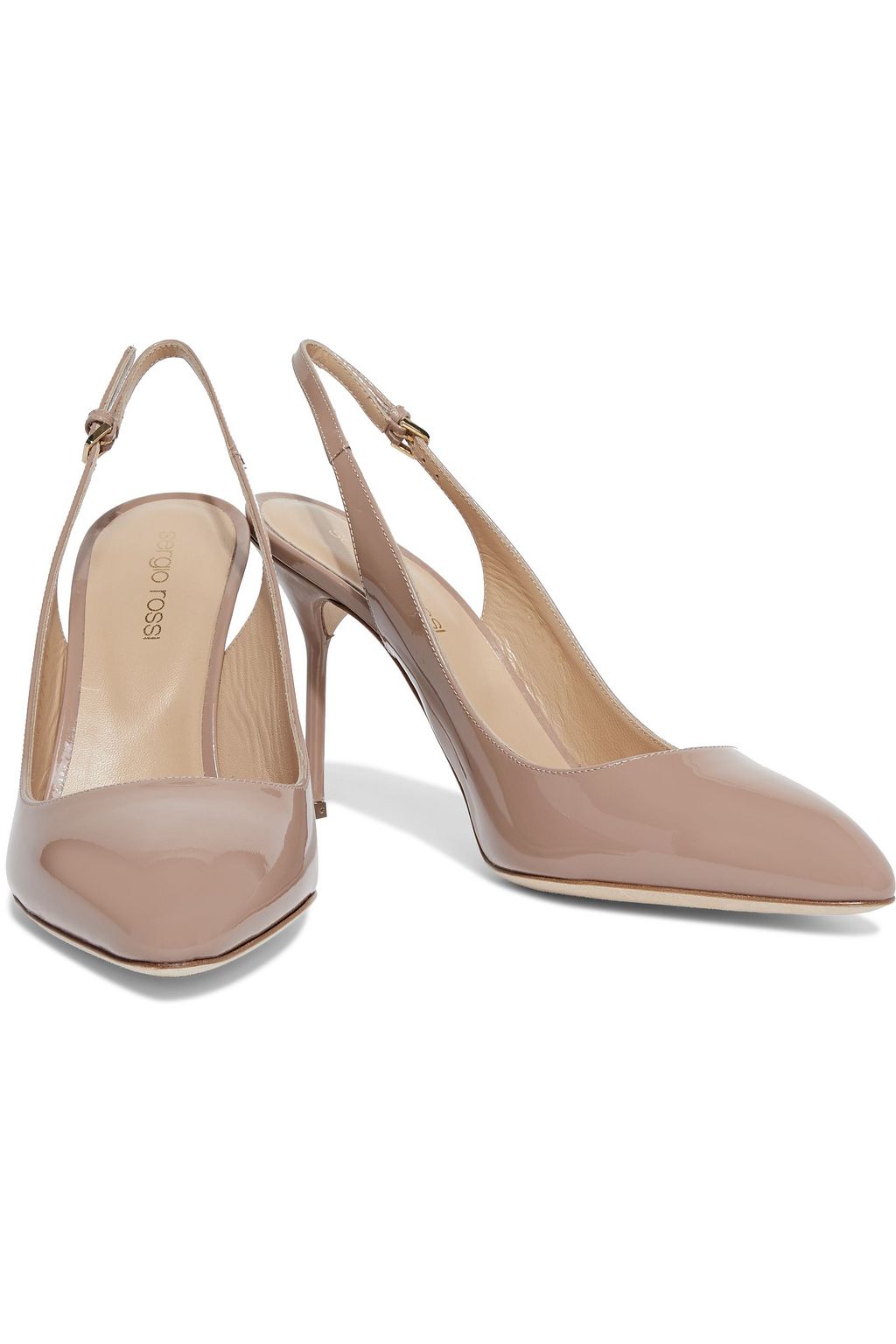 SERGIO ROSSI Patent-leather slingback pumps