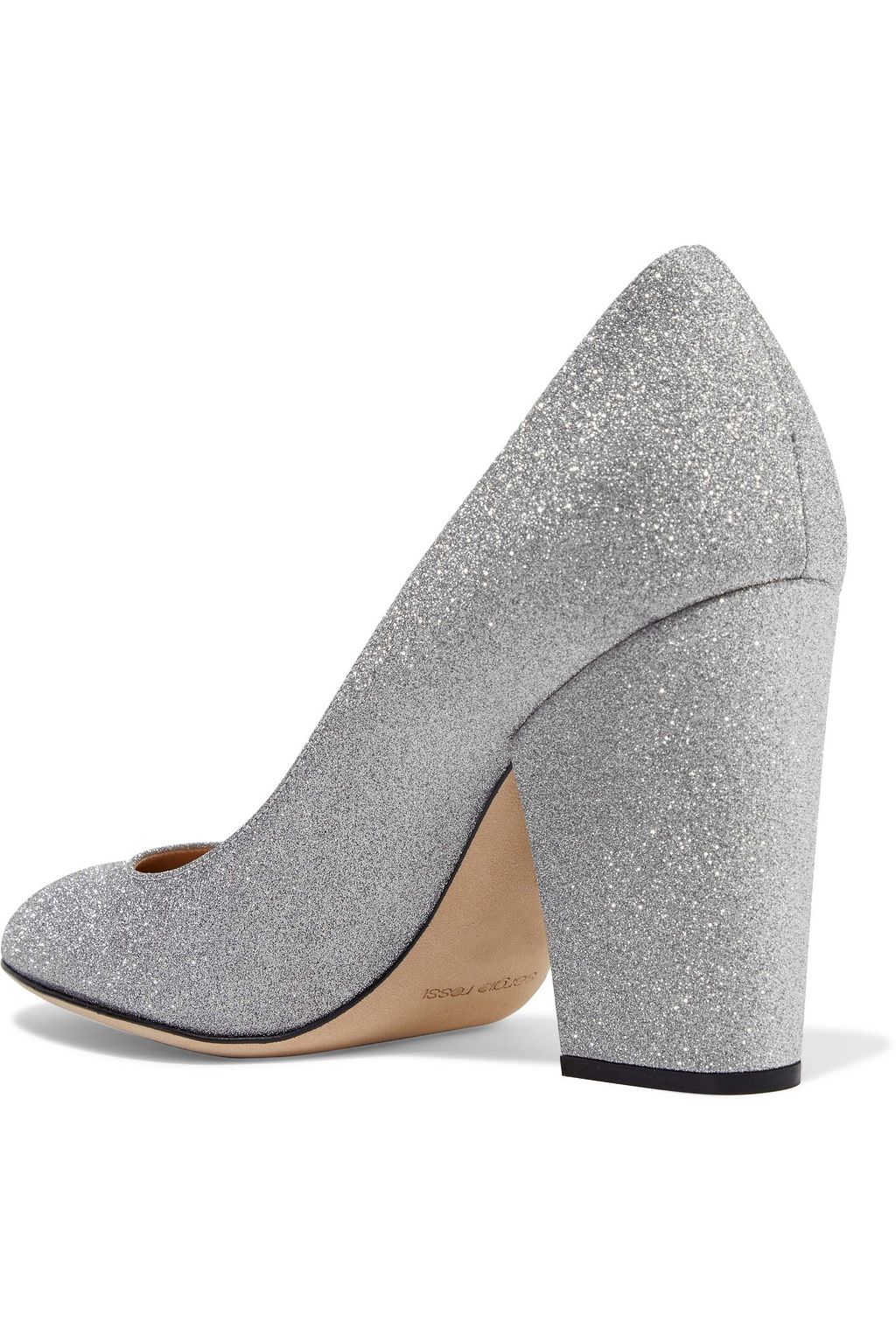 SERGIO ROSSI Virginia glittered leather pumps