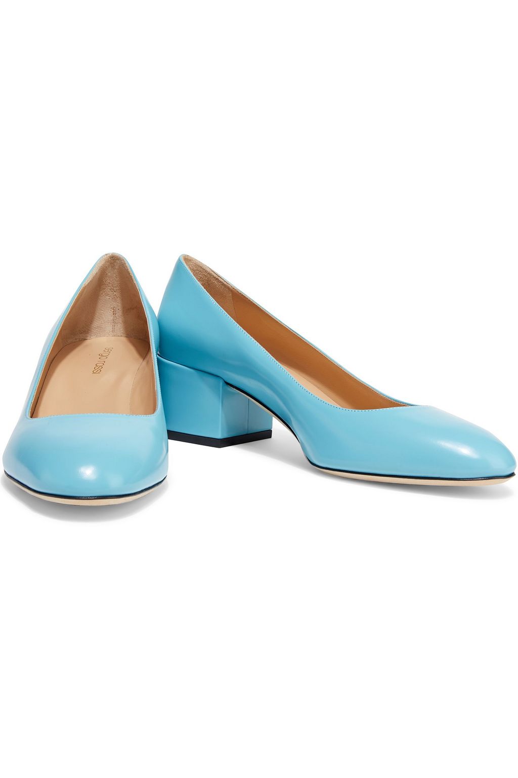 SERGIO ROSSI Virginia glossed-leather pumps