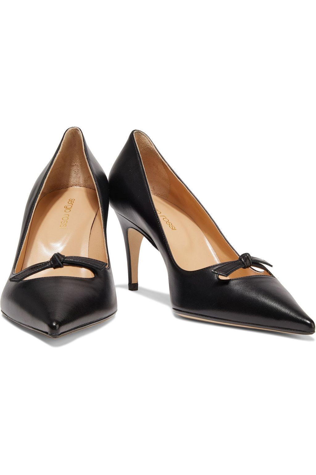 SERGIO ROSSI Isobel knotted leather pumps