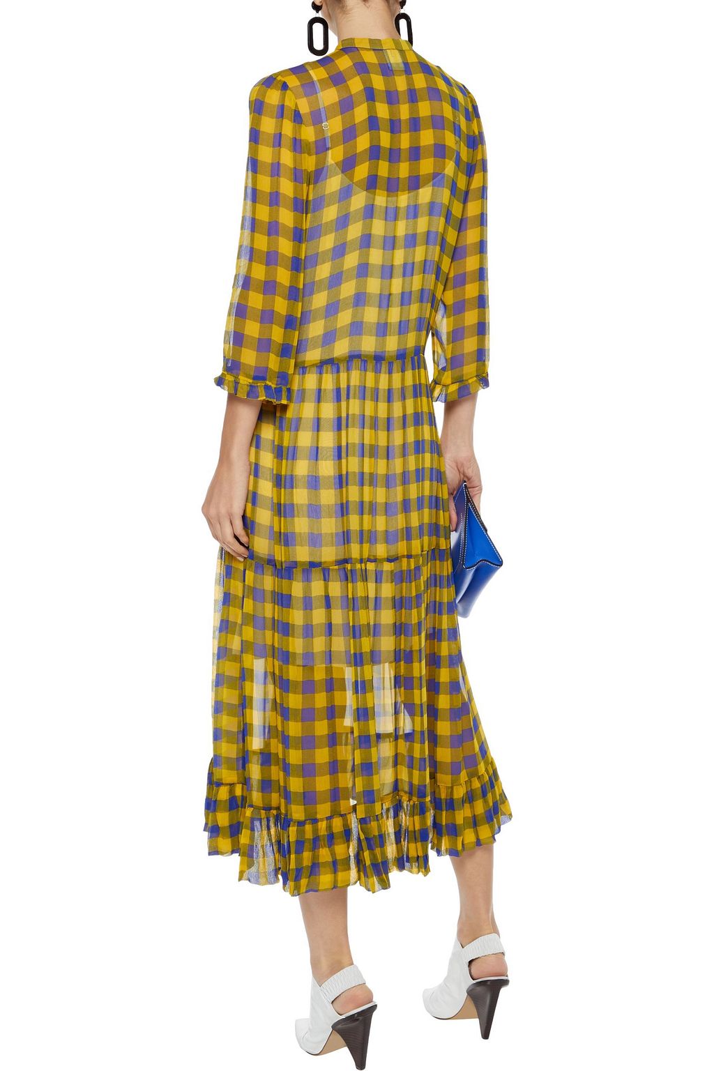 BAUM UND PFERDGARTEN Alexondra gingham georgette midi dress