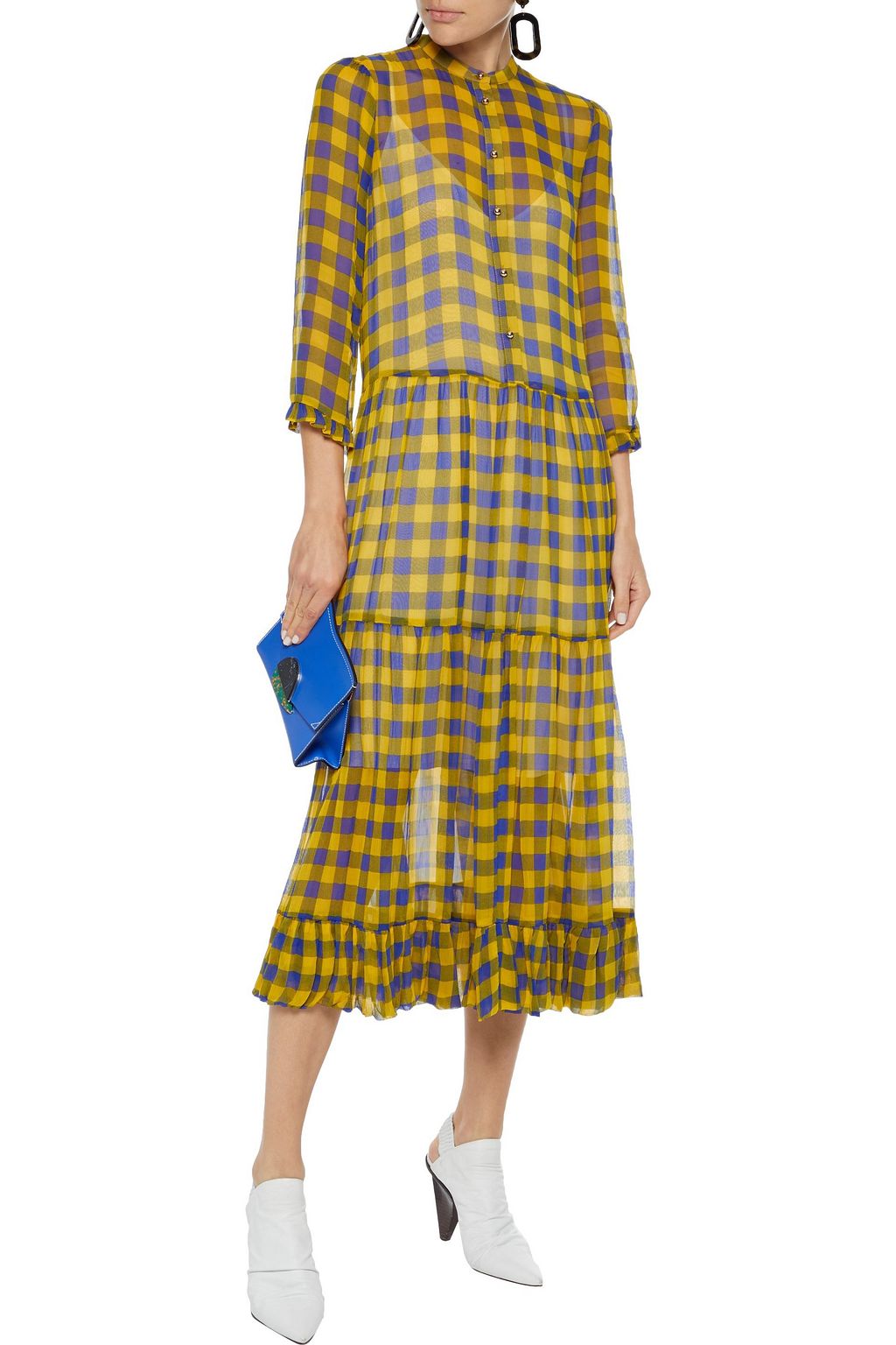 BAUM UND PFERDGARTEN Alexondra gingham georgette midi dress