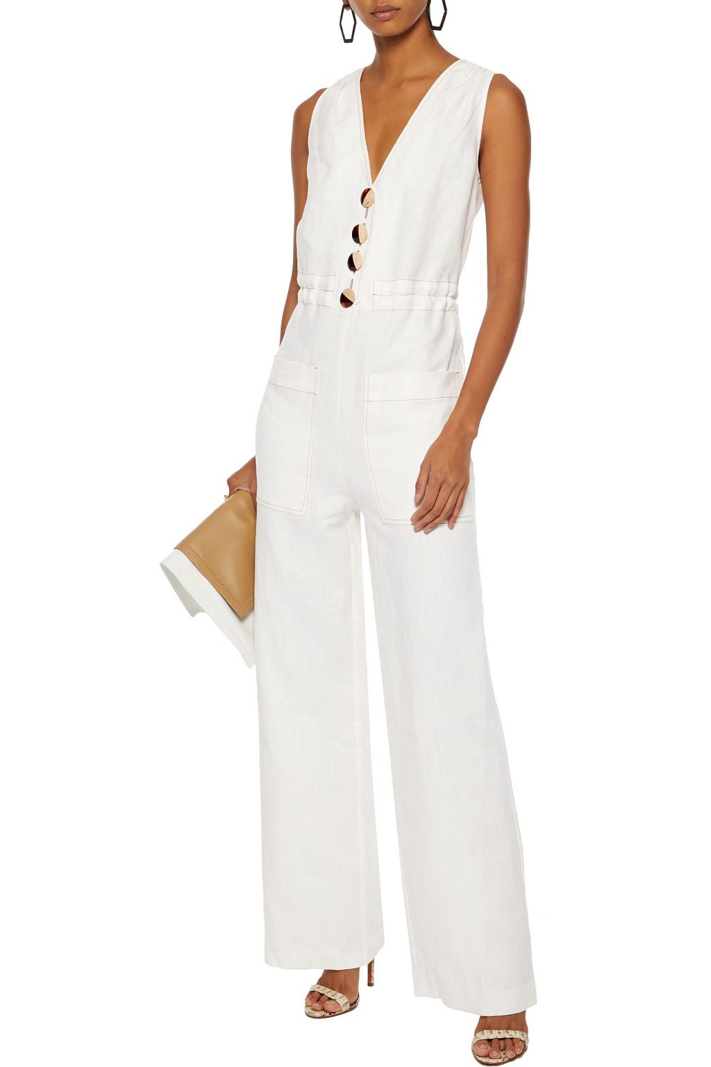 NICHOLAS Linen wide-leg jumpsuit