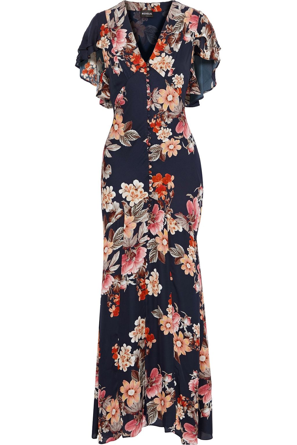 silk chiffon floral dress