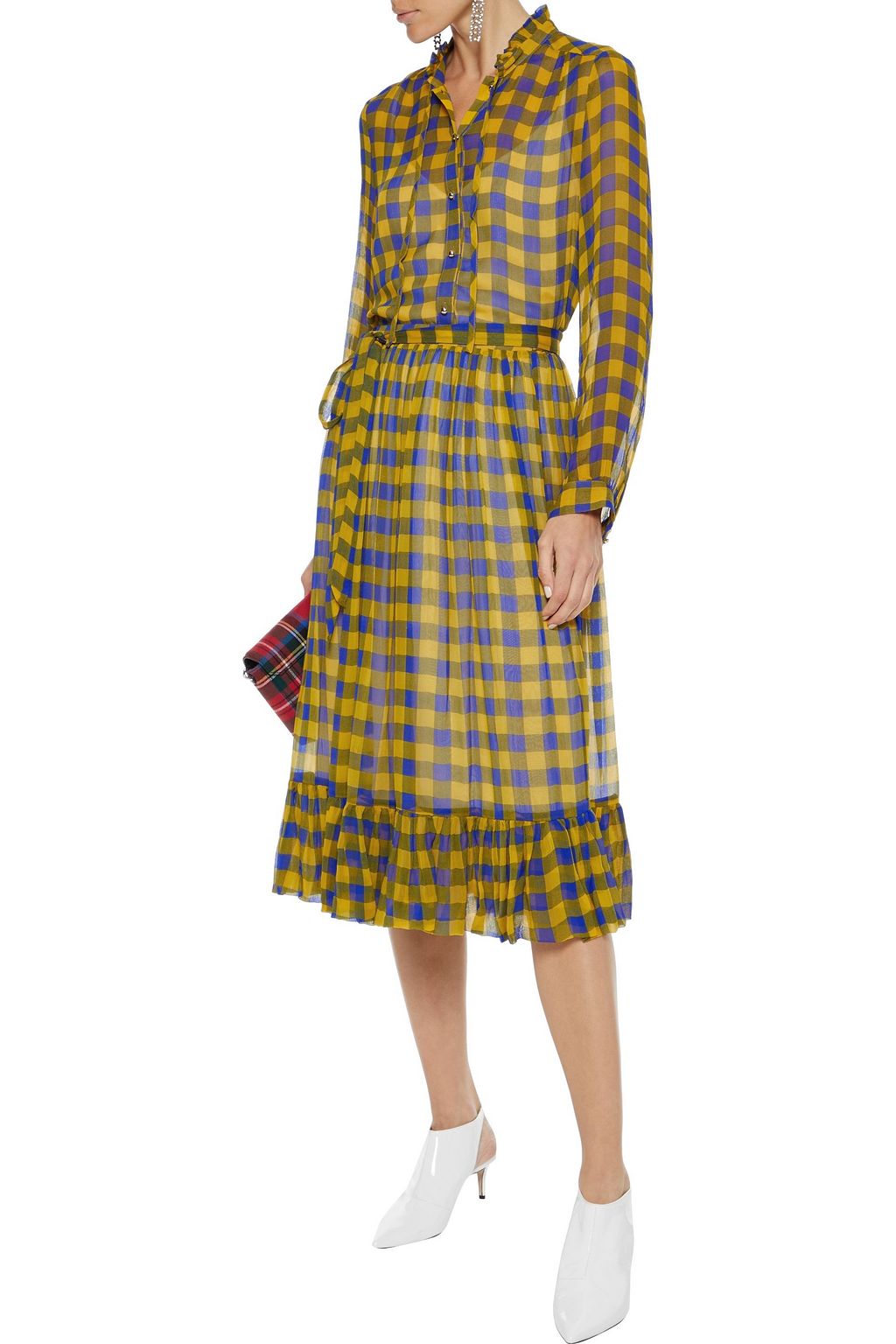 BAUM UND PFERDGARTEN Selda gathered printed georgette skirt
