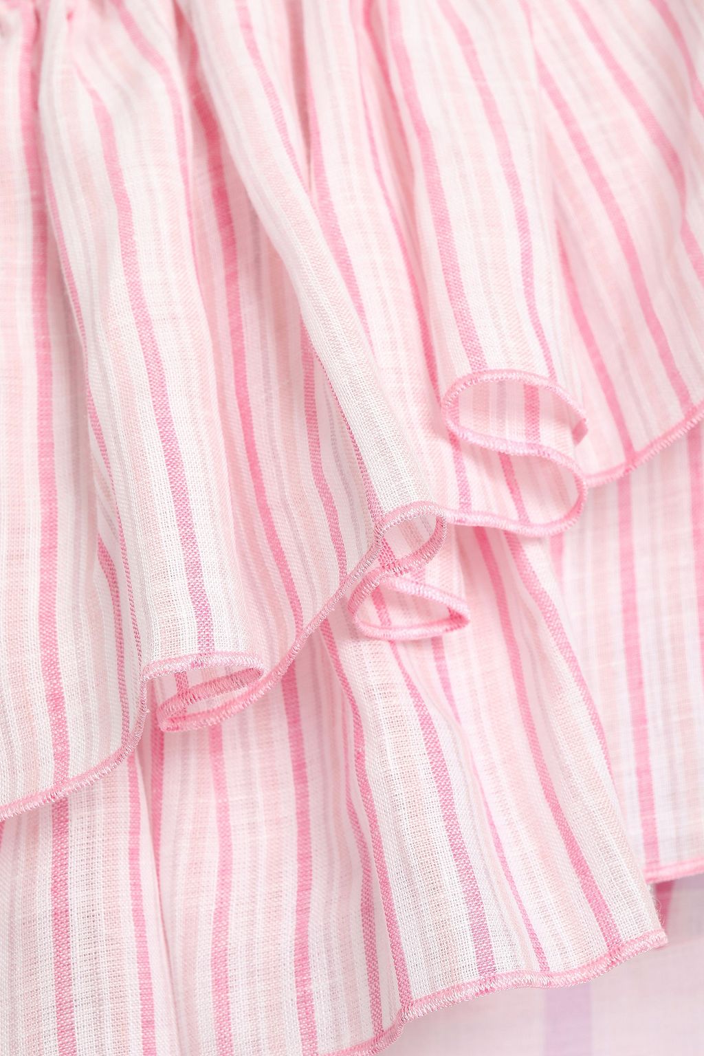 GÜL HÜRGEL One-shoulder ruffled striped cotton-gauze midi dress