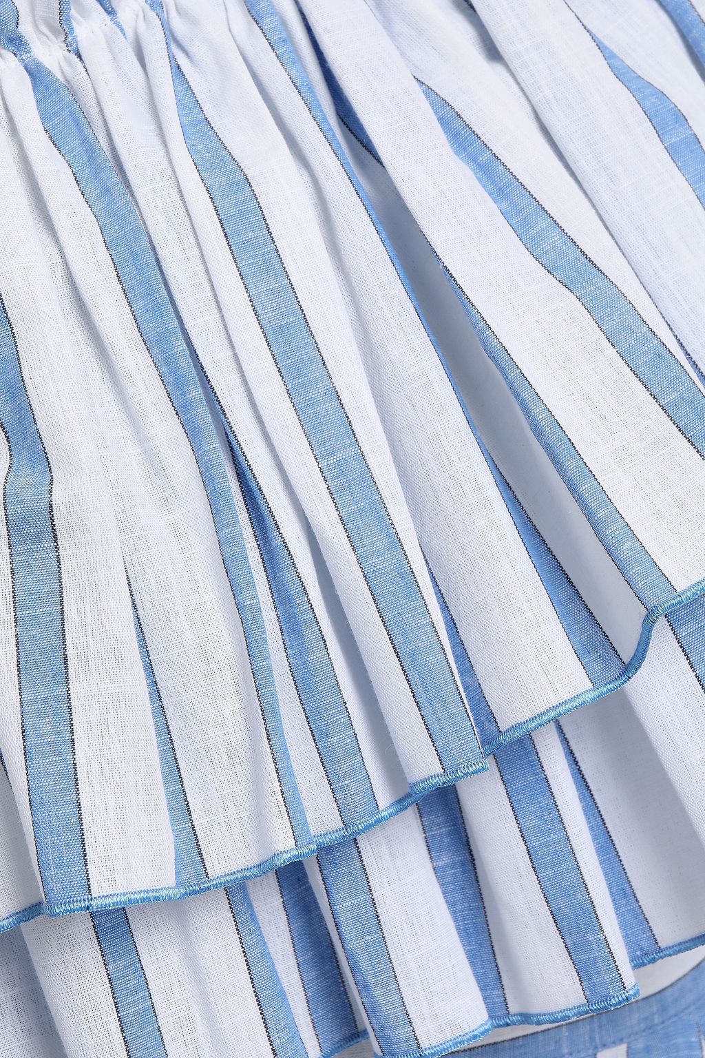 GÜL HÜRGEL One-shoulder ruffled striped cotton-gauze midi dress