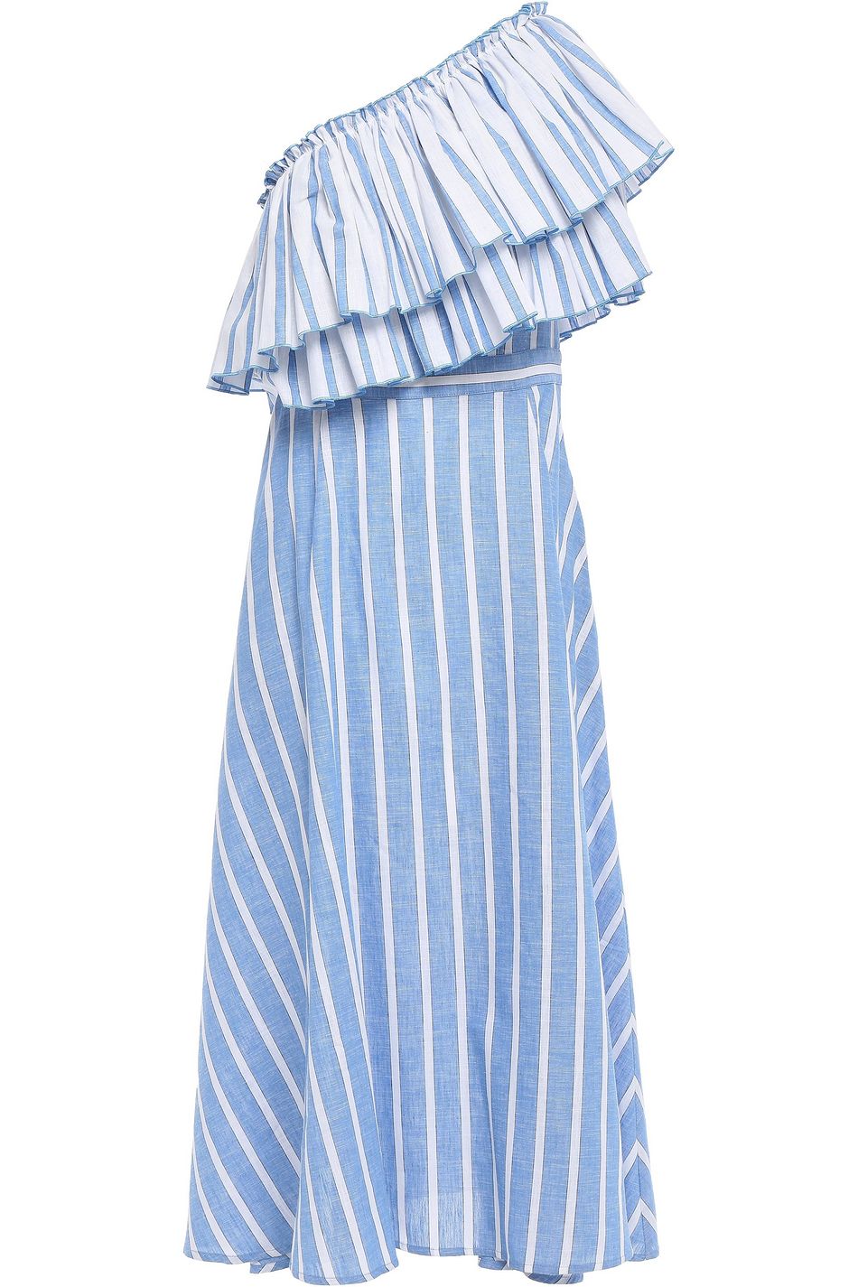 striped cotton midi dress