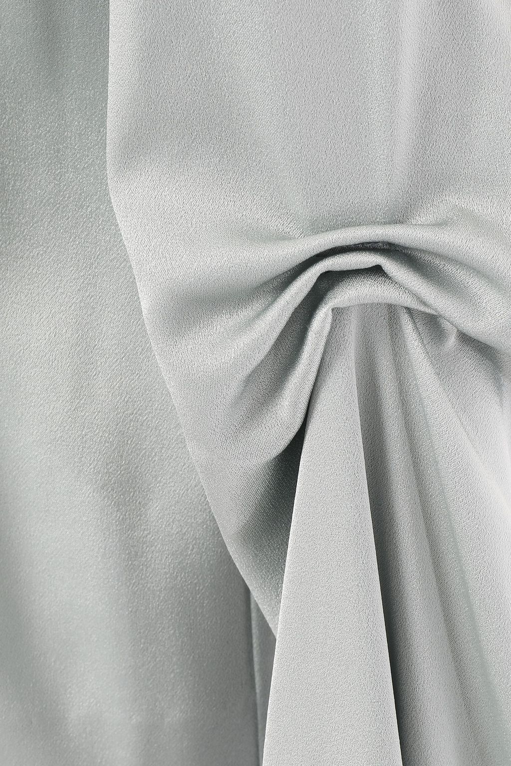 GALVAN  LONDON Orchid fluted gathered satin-crepe blouse
